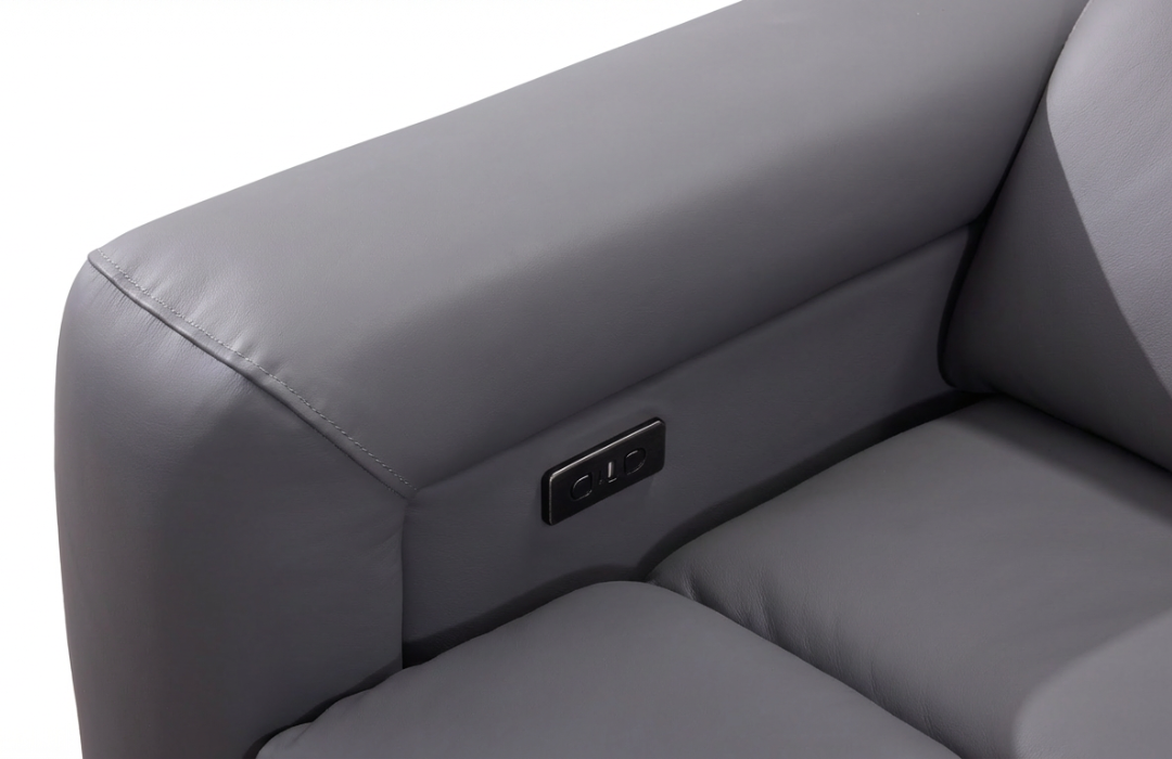 Ellen Electric Reclining 3 Seater Sofa in Grey Meta Sofa Ltd