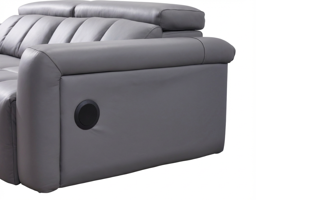 Ellen Electric Reclining 3 Seater Sofa in Grey Meta Sofa Ltd
