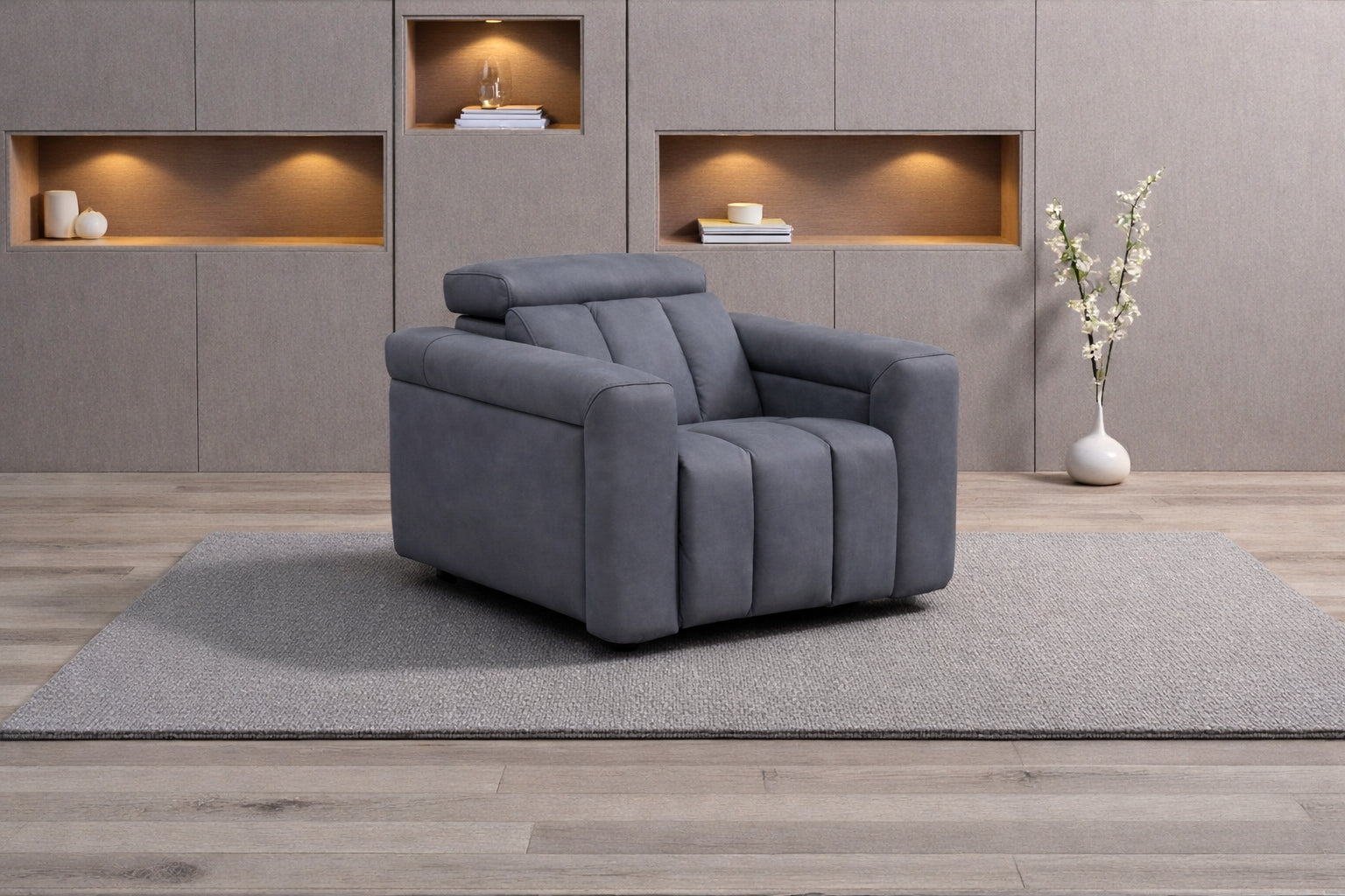 Ellen Electric Reclining Armchair in Grey 1