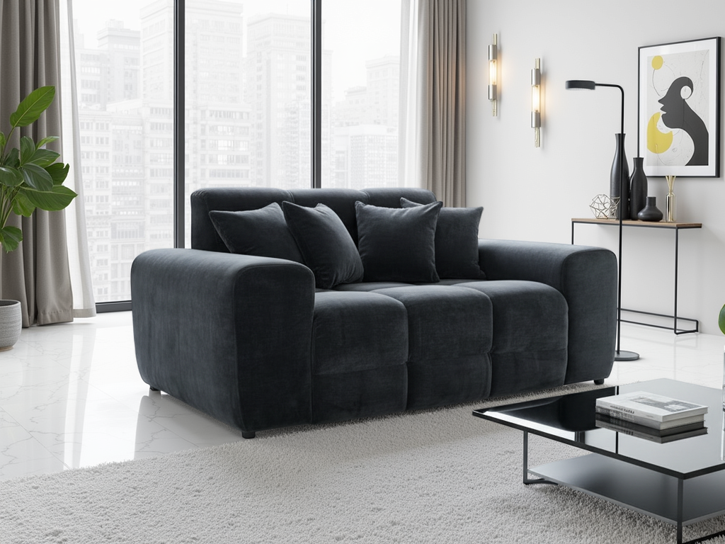 Eve 2 Seater Charcoal - AMC Furniture