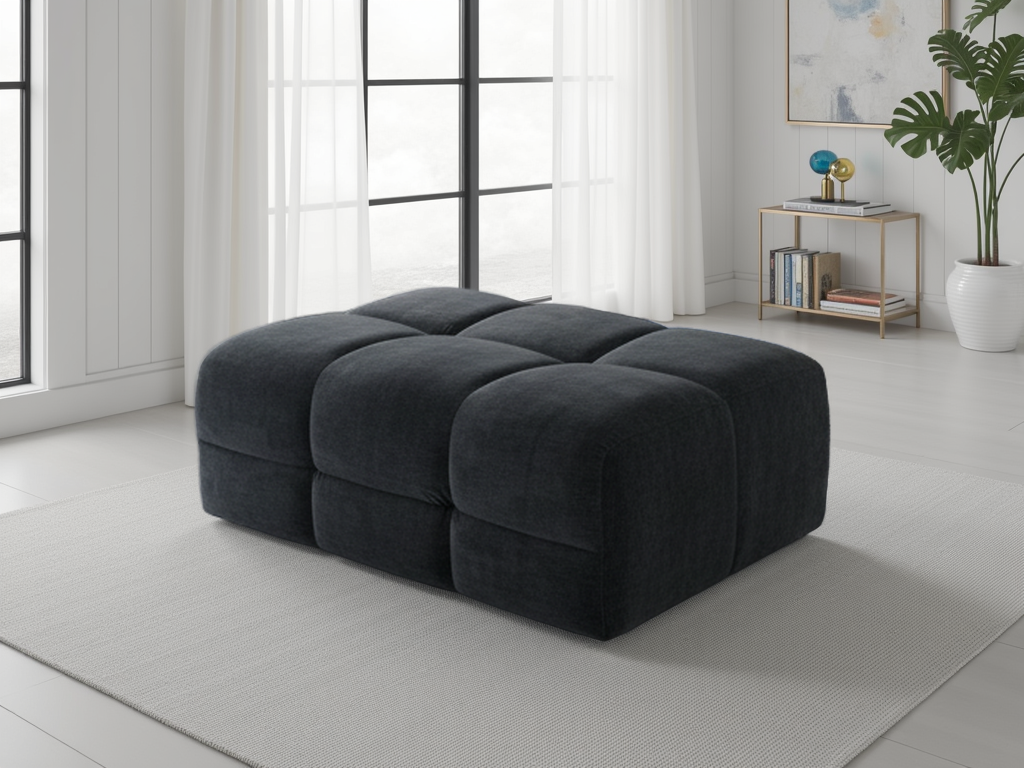 Eve Footstool Charcoal - AMC Furniture