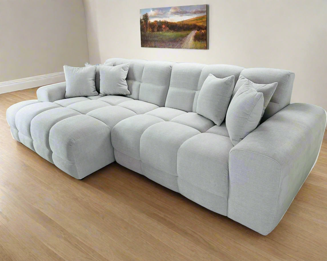 Eve Corner Sofa Neutral Left Hand Facing – front view (14627509436794)