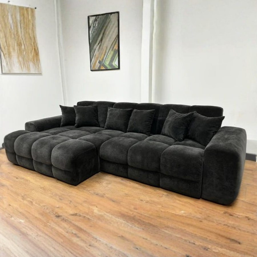 Eve Corner Sofa Charcoal Grey - AMC Furniture