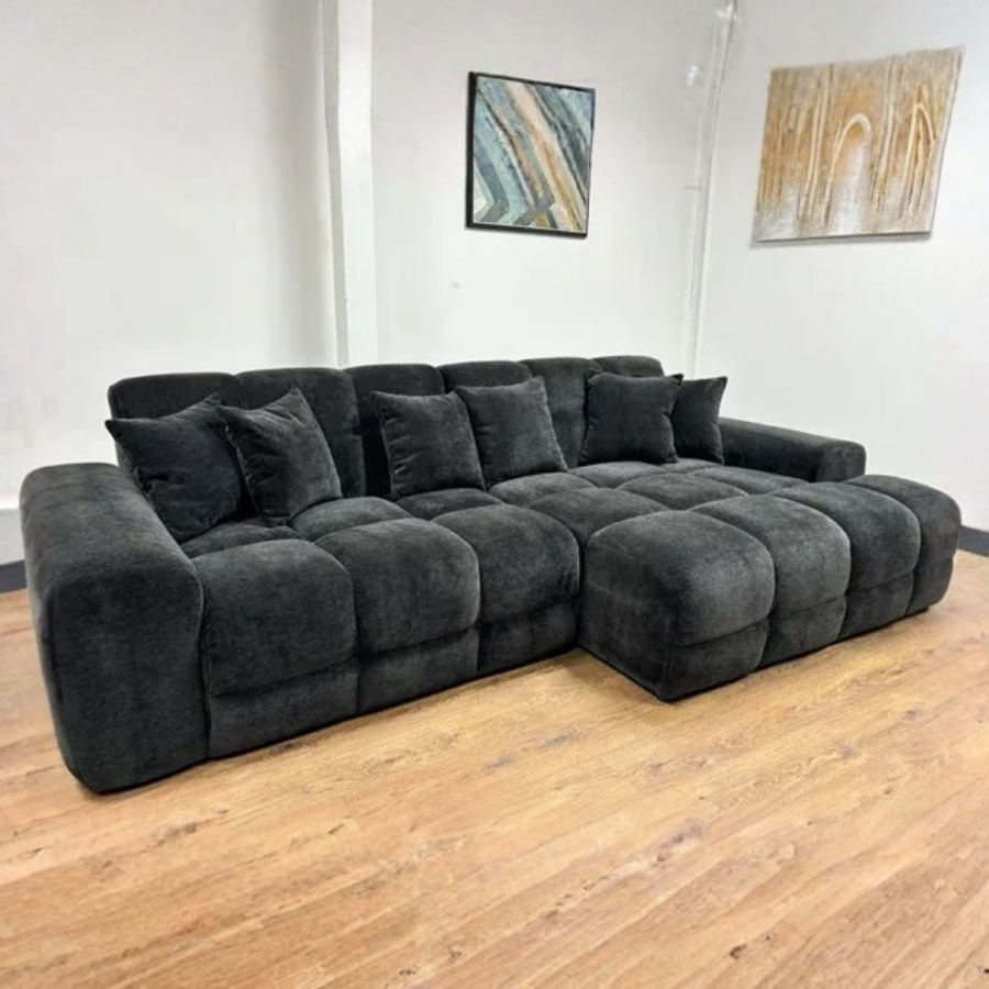 Eve Corner Sofa Grey Right Hand Facing - AMC Furniture