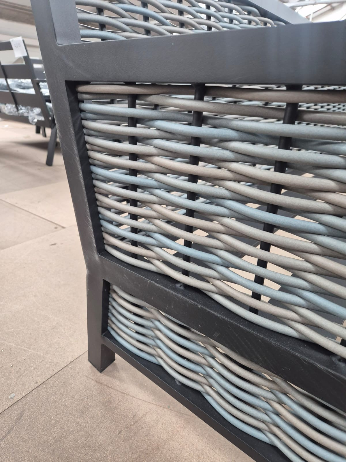 Ivy Aluminium Corner Sofa Set with Grey Rattan Dining Table
