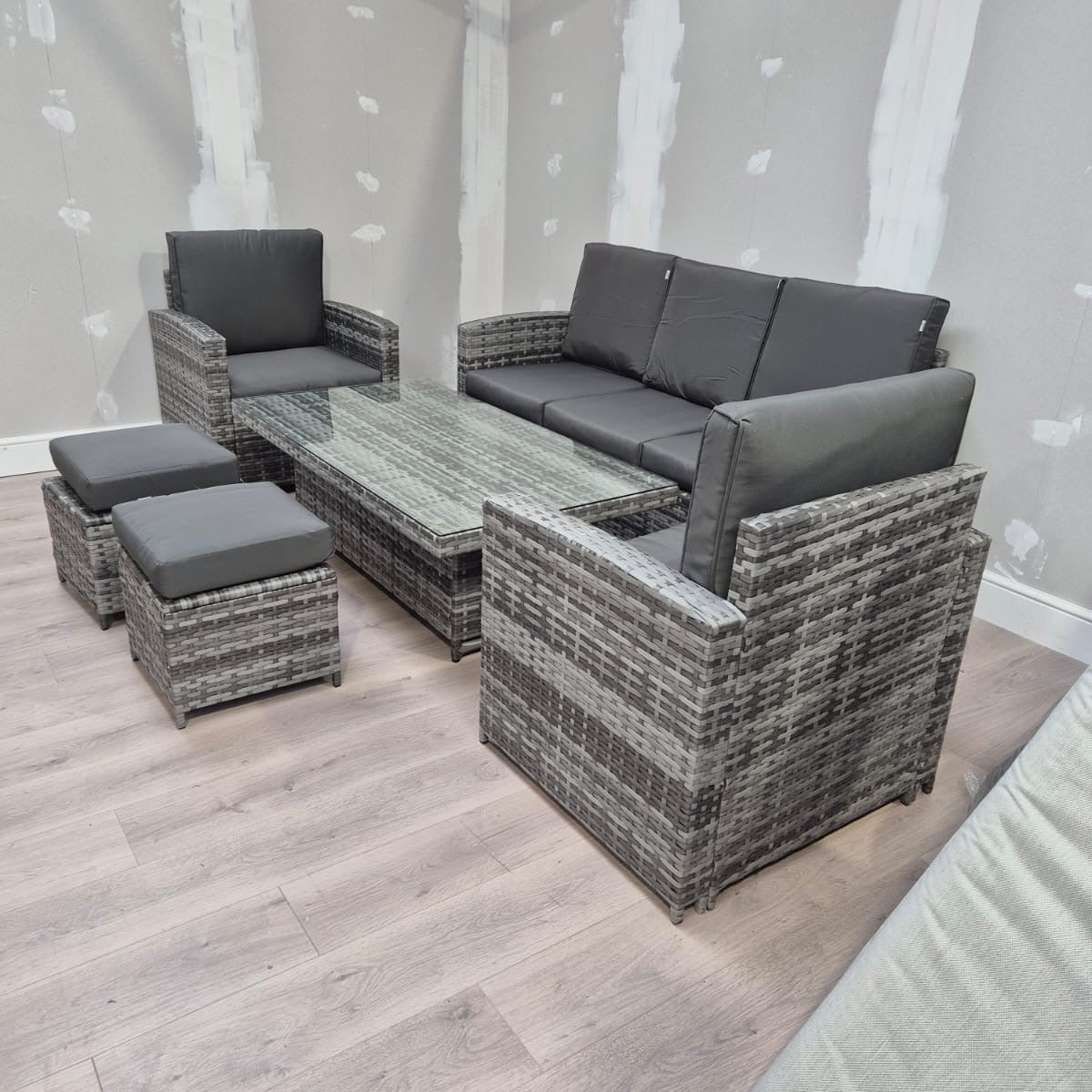 Rhodes Sofa Dining Set in Grey - Clearance Rattan Republic