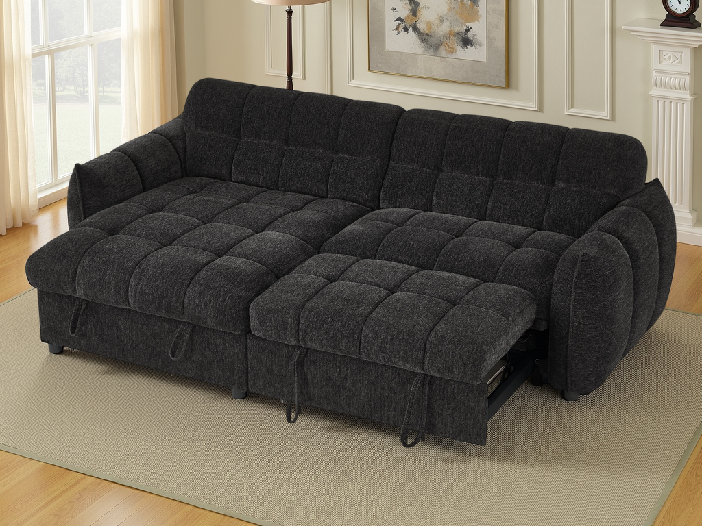 Archie Sofabed Black Universal Corner - AMC Furniture