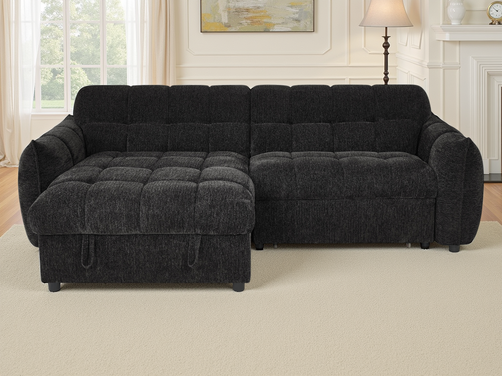 Archie Sofabed Black Universal Corner - AMC Furniture