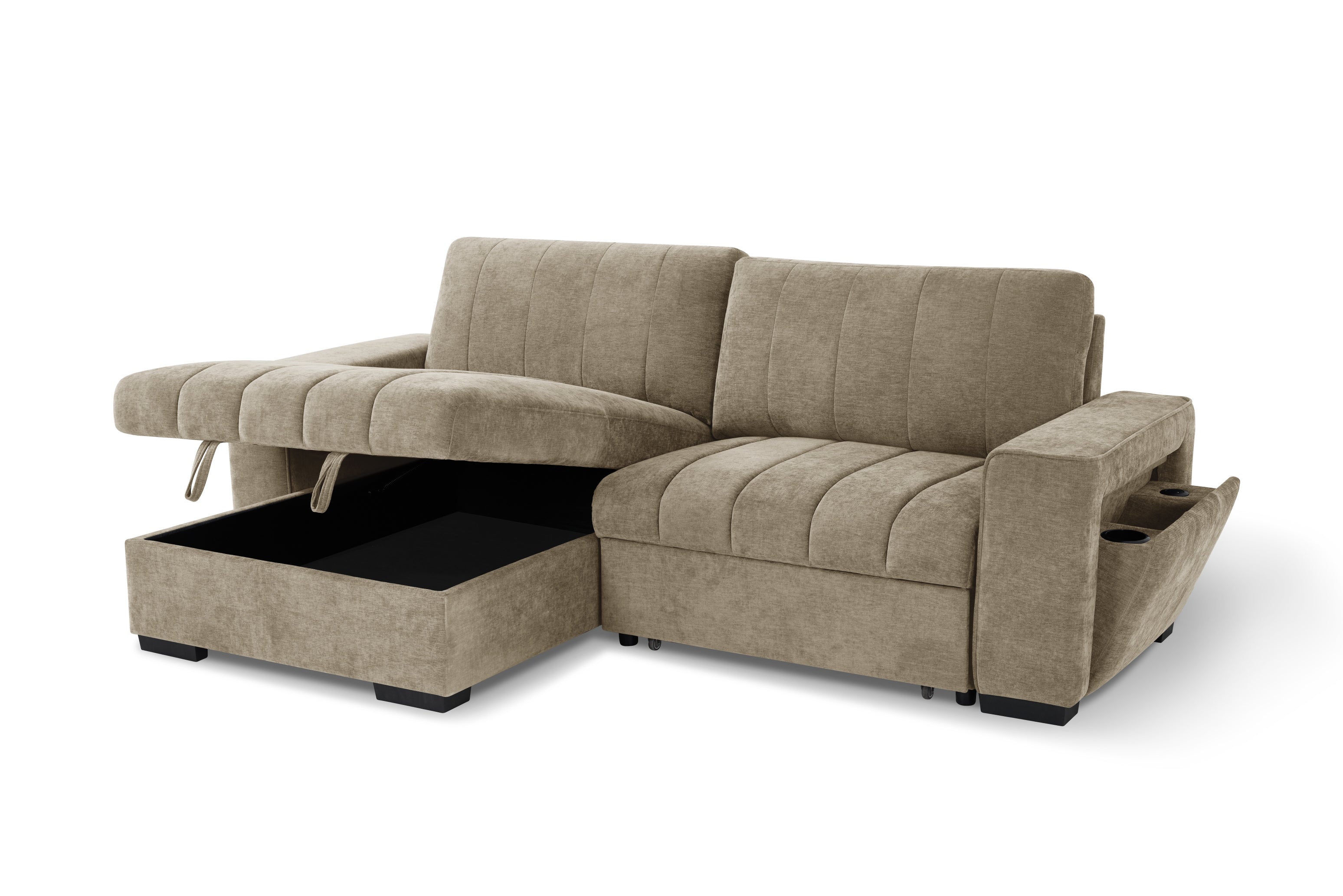Alfie Universal Corner Sofa Bed in Beige - AMC Furniture