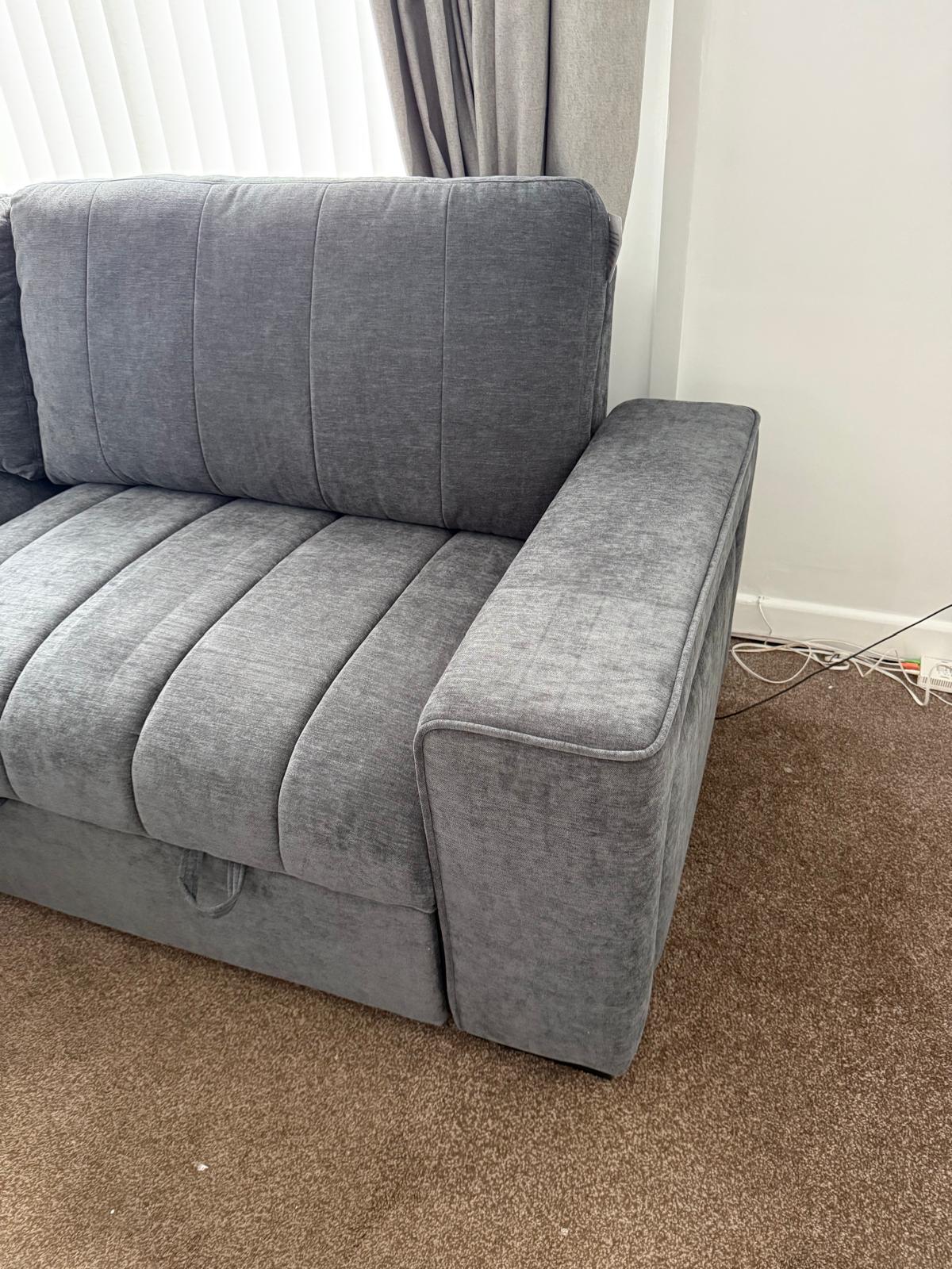 Alfie Universal Corner Sofa Bed in Grey