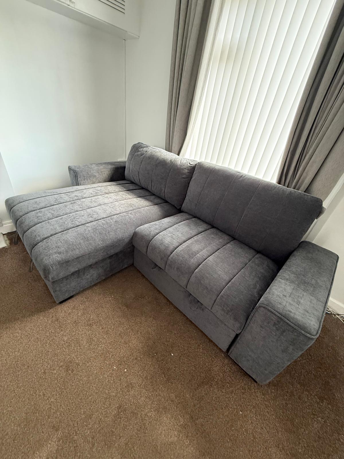 Alfie Universal Corner Sofa Bed in Grey