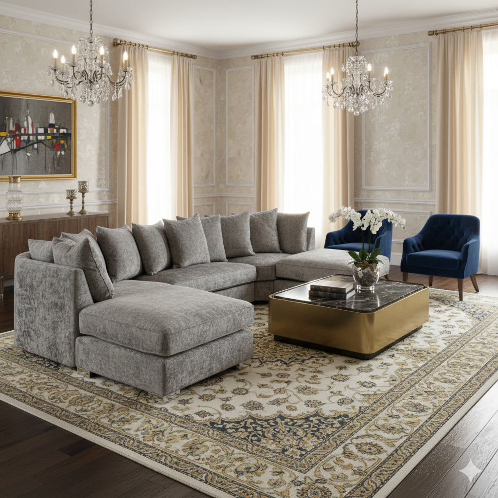 Shoreditch Scatterback U-Shape Corner Sofa – Platinum (7022876426304)