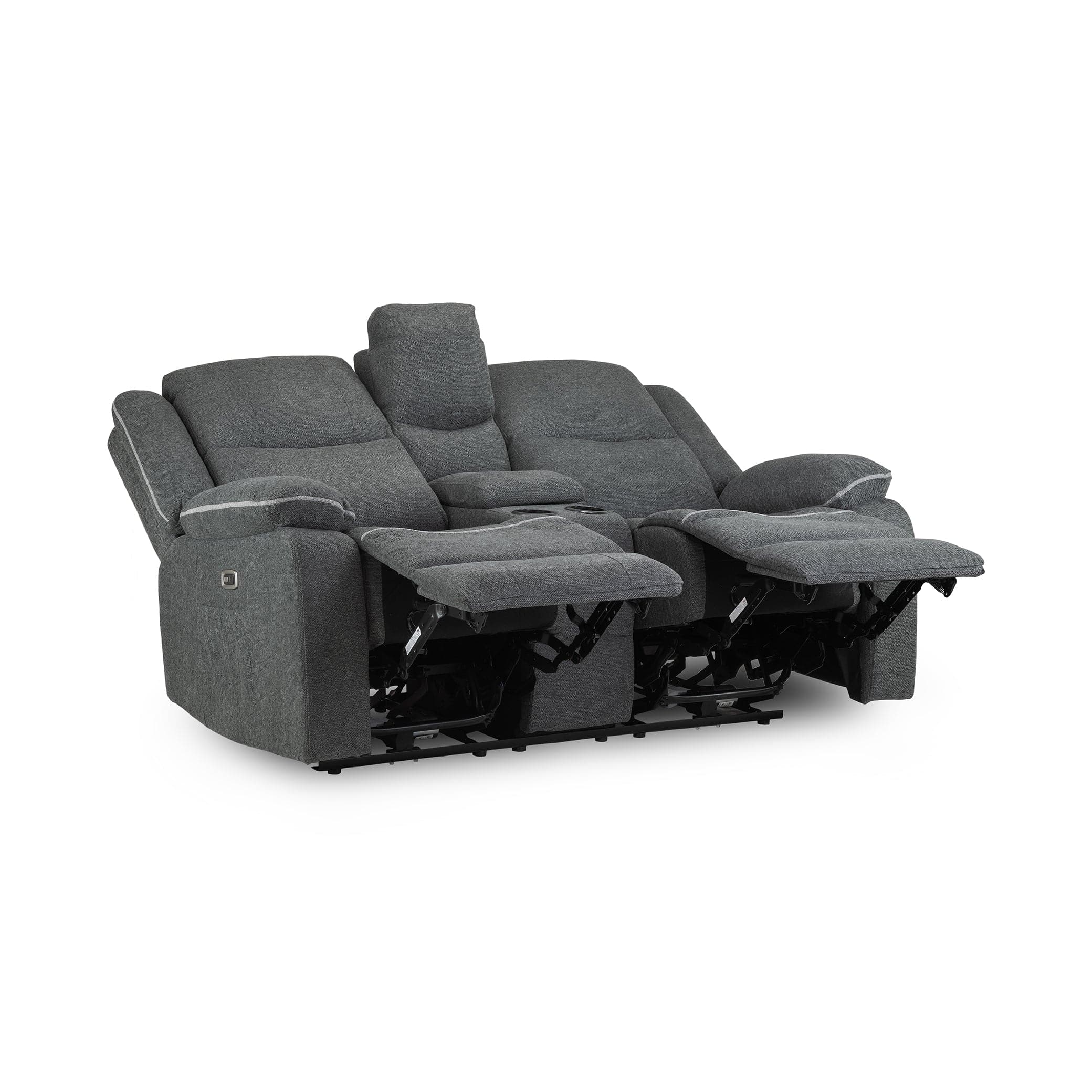 Harald Electric Recliner Sofa Grey Fabric 2 Seater (7023533555776)