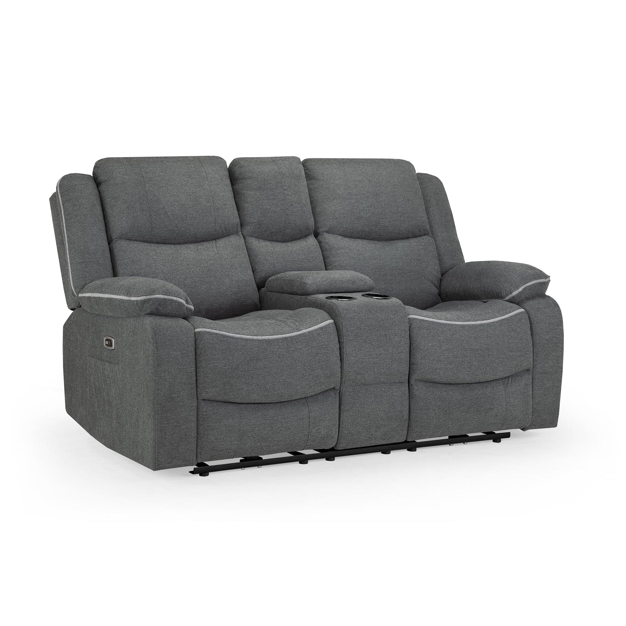 Harald Electric Recliner Sofa Grey Fabric 2 Seater (7023533555776)