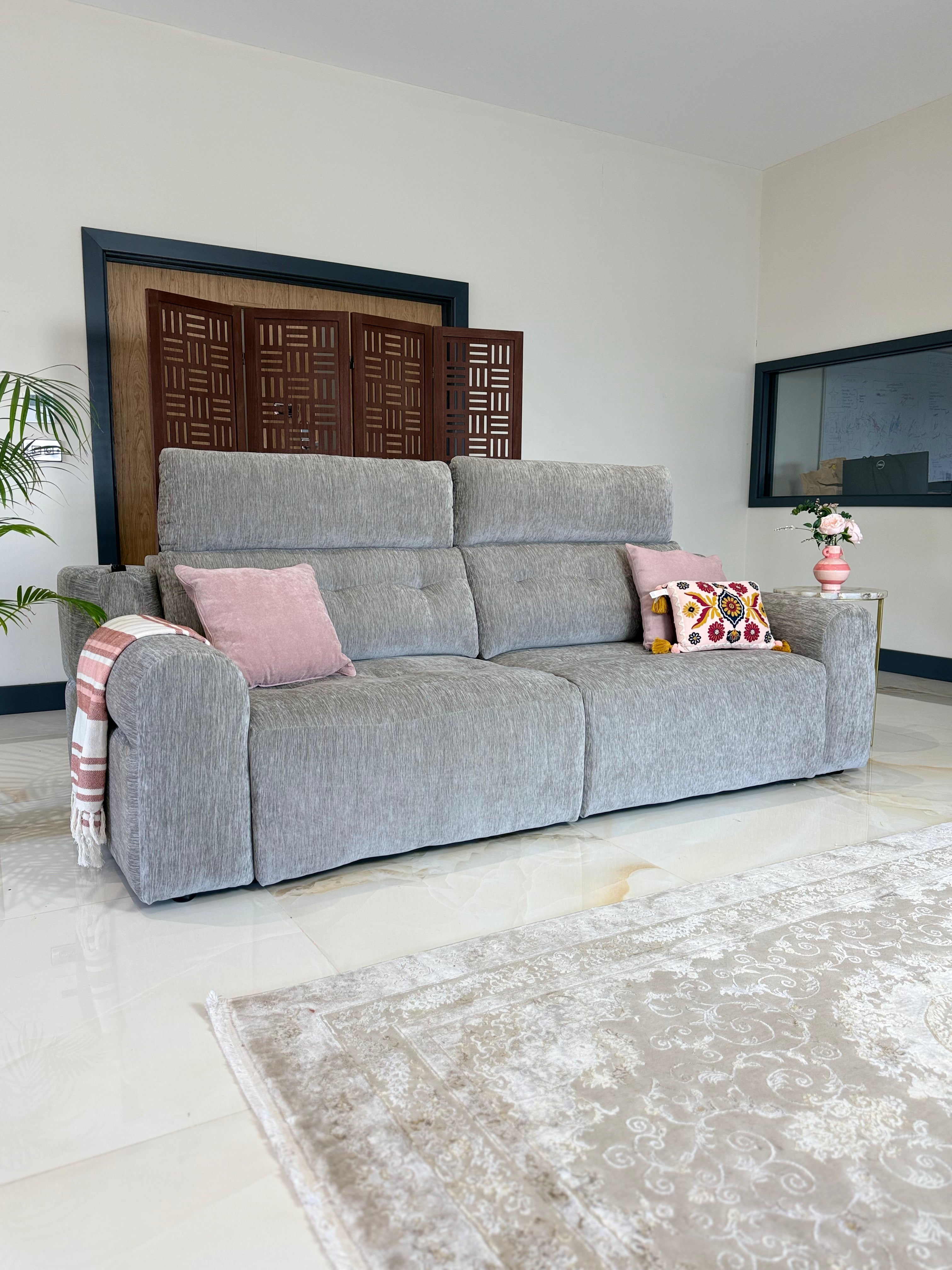 Bolt Electric 3 Seater Sofabed Grey Beehive