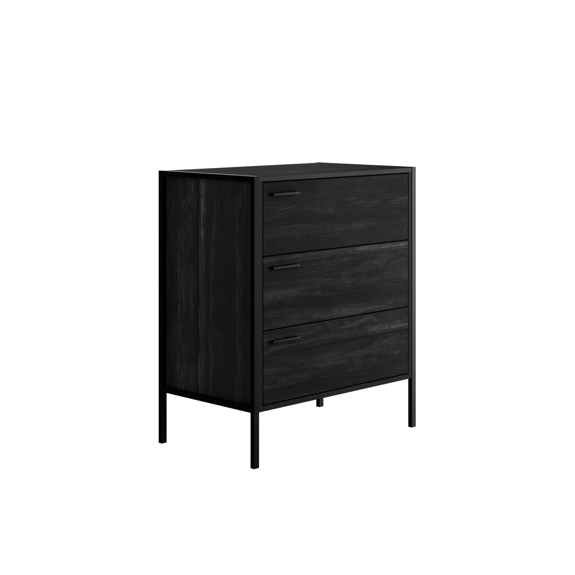 HOXTON BLACK 3 DRAWER CHEST (14969140445562)
