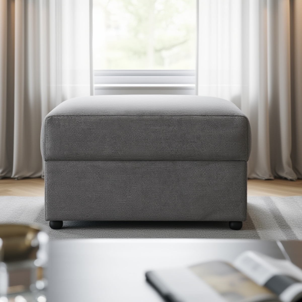 Hugo Sofa Grey Footstool