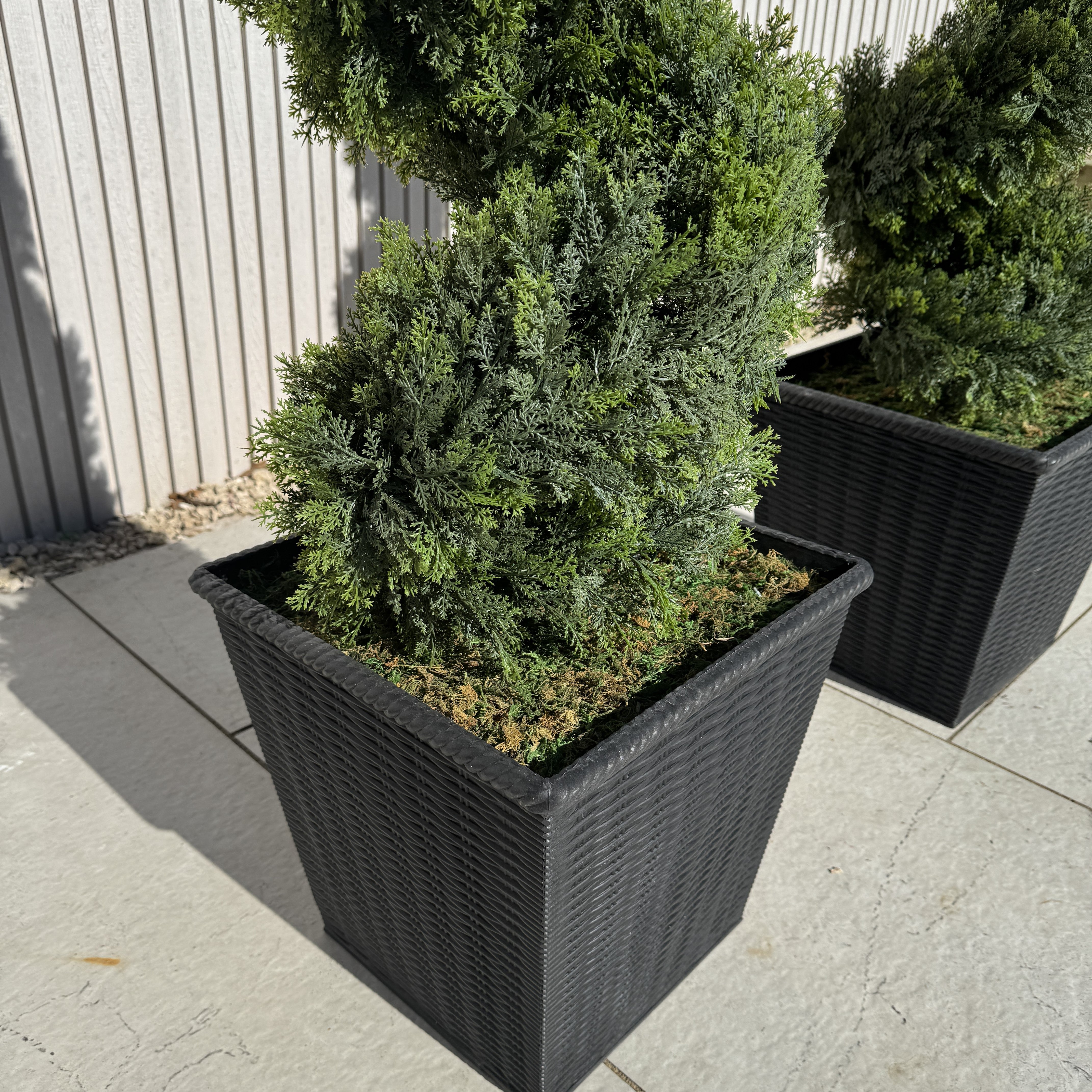 Pair of Artificial Spiral Topiary Trees – UV Resistant, Outdoor & Indoor - AMC Furniture