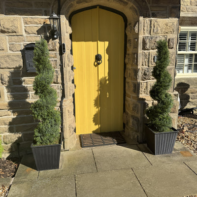 Pair of Artificial Spiral Topiary Trees – UV Resistant, Outdoor & Indoor