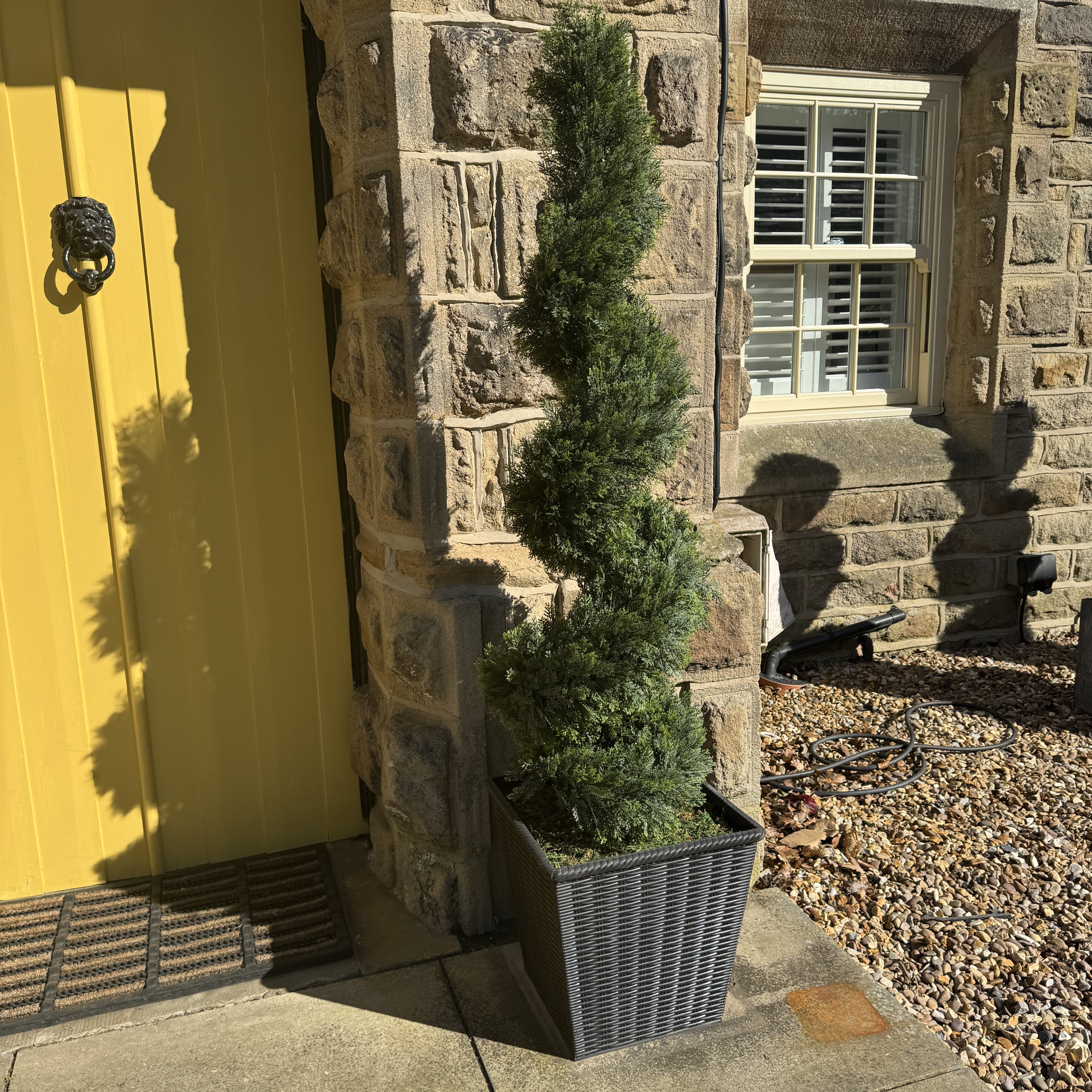 Pair of Artificial Spiral Topiary Trees – UV Resistant, Outdoor & Indoor - AMC Furniture