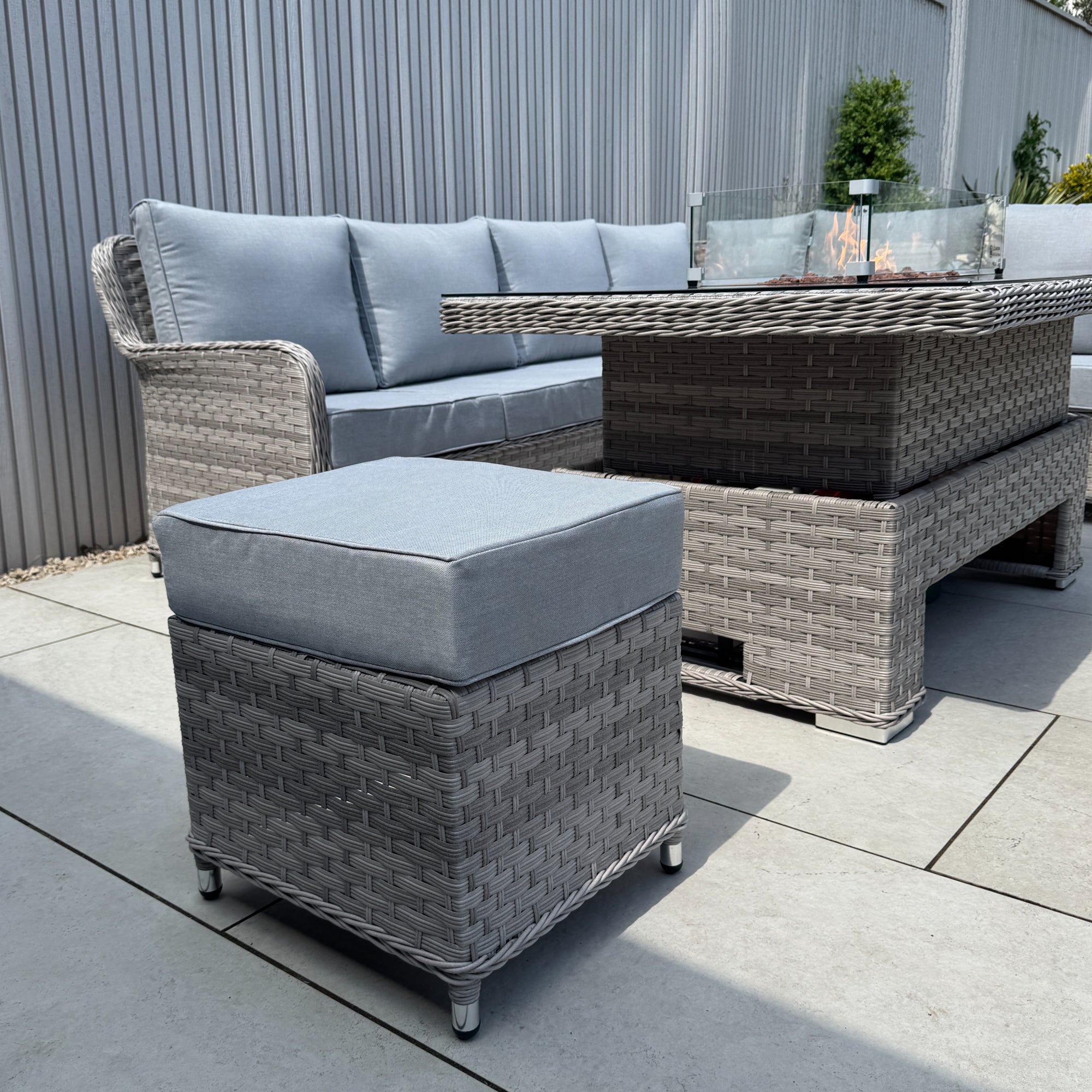 Palermo Large Right-Hand Corner Sofa Set with Rising Fire Pit Table - AMC Furniture