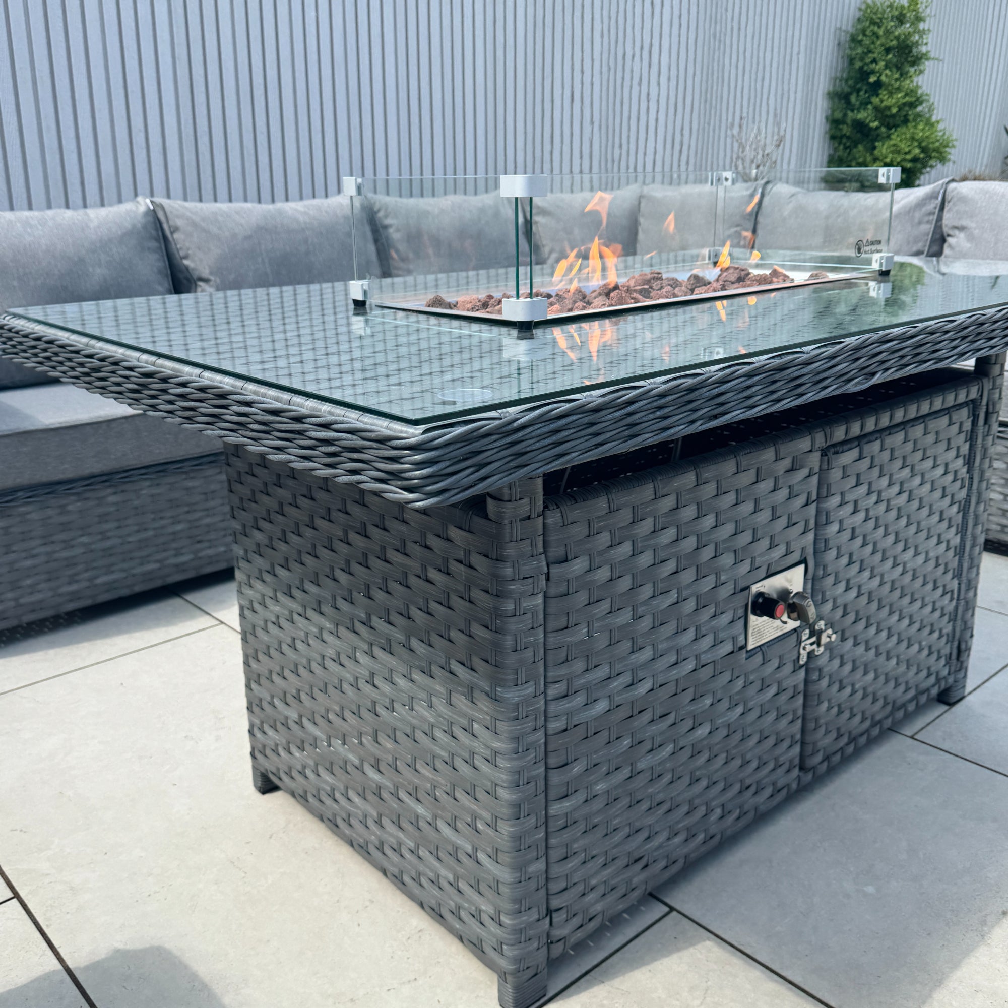 Capri Modular Corner Dining Set with Firepit Table - AMC Furniture