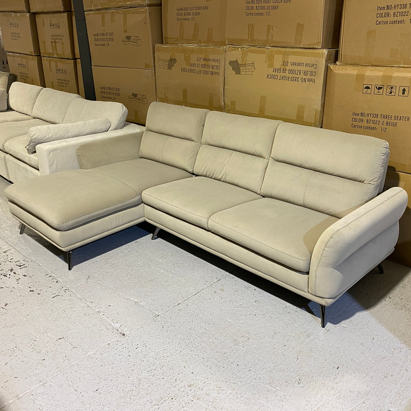 S833 Corner Sofa in Light Grey Velvet (6766466826304)