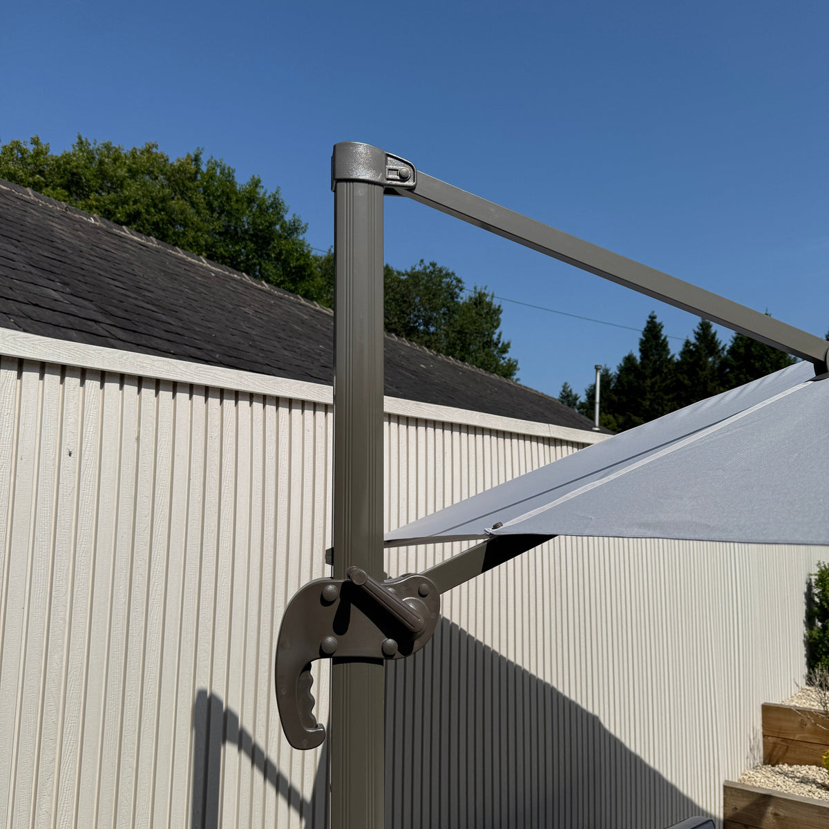 3m Rotating Cantilever Parasol in Medium Grey (Base Included) B Womack