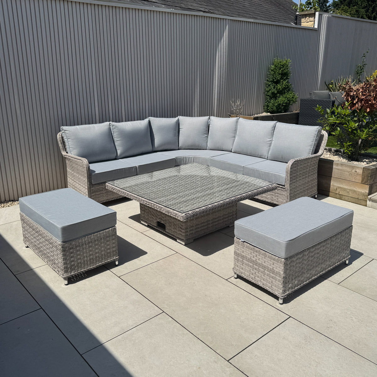 Palermo Large Equal Corner Sofa Set with Rising Table - AMC Furniture