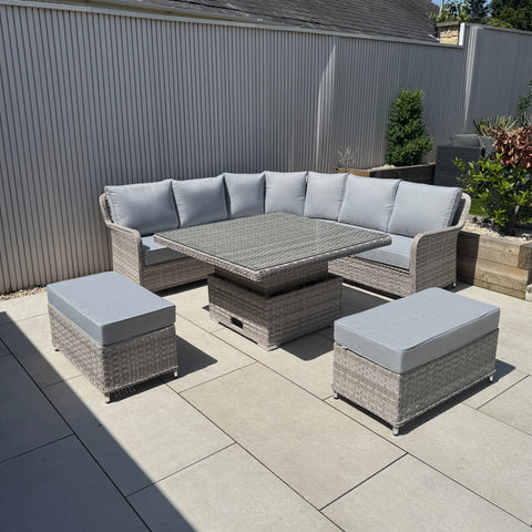 Palermo Large Equal Corner Sofa Set with Rising Table EX DISPLAY