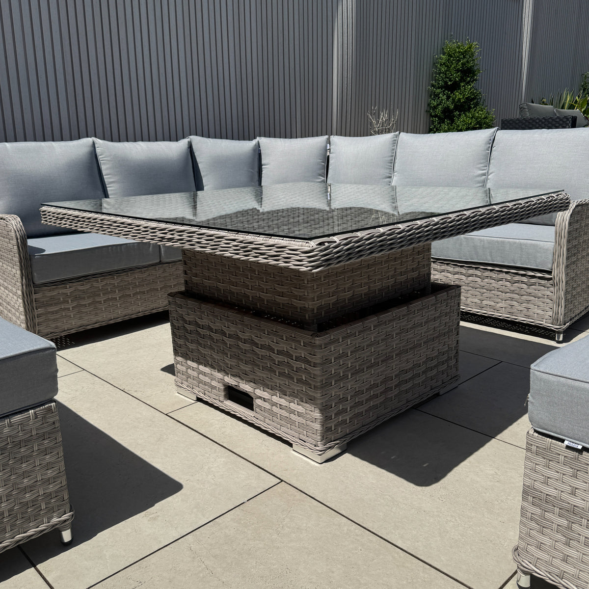 Palermo Large Equal Corner Sofa Set with Rising Table - AMC Furniture