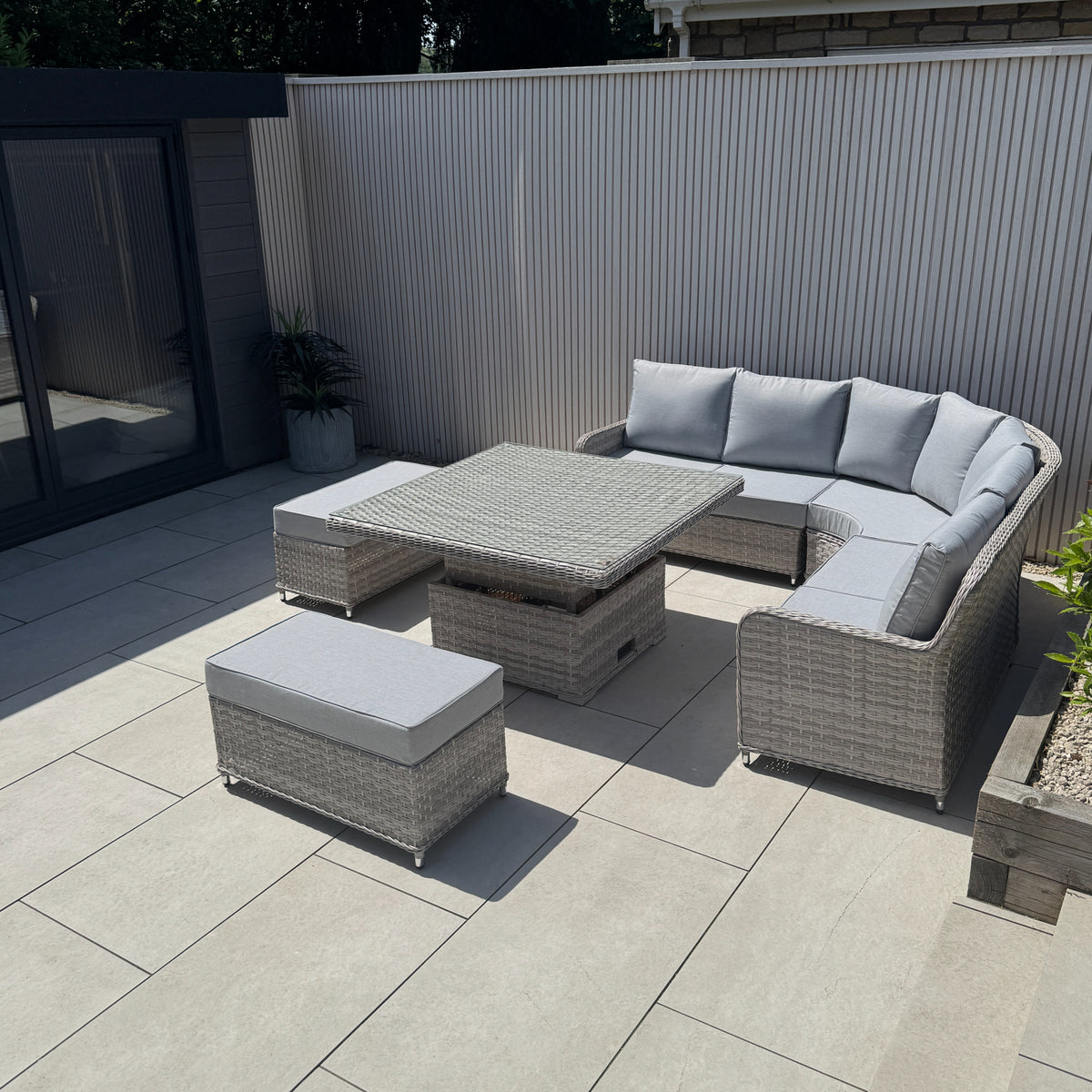 Palermo Large Equal Corner Sofa Set with Rising Table - AMC Furniture