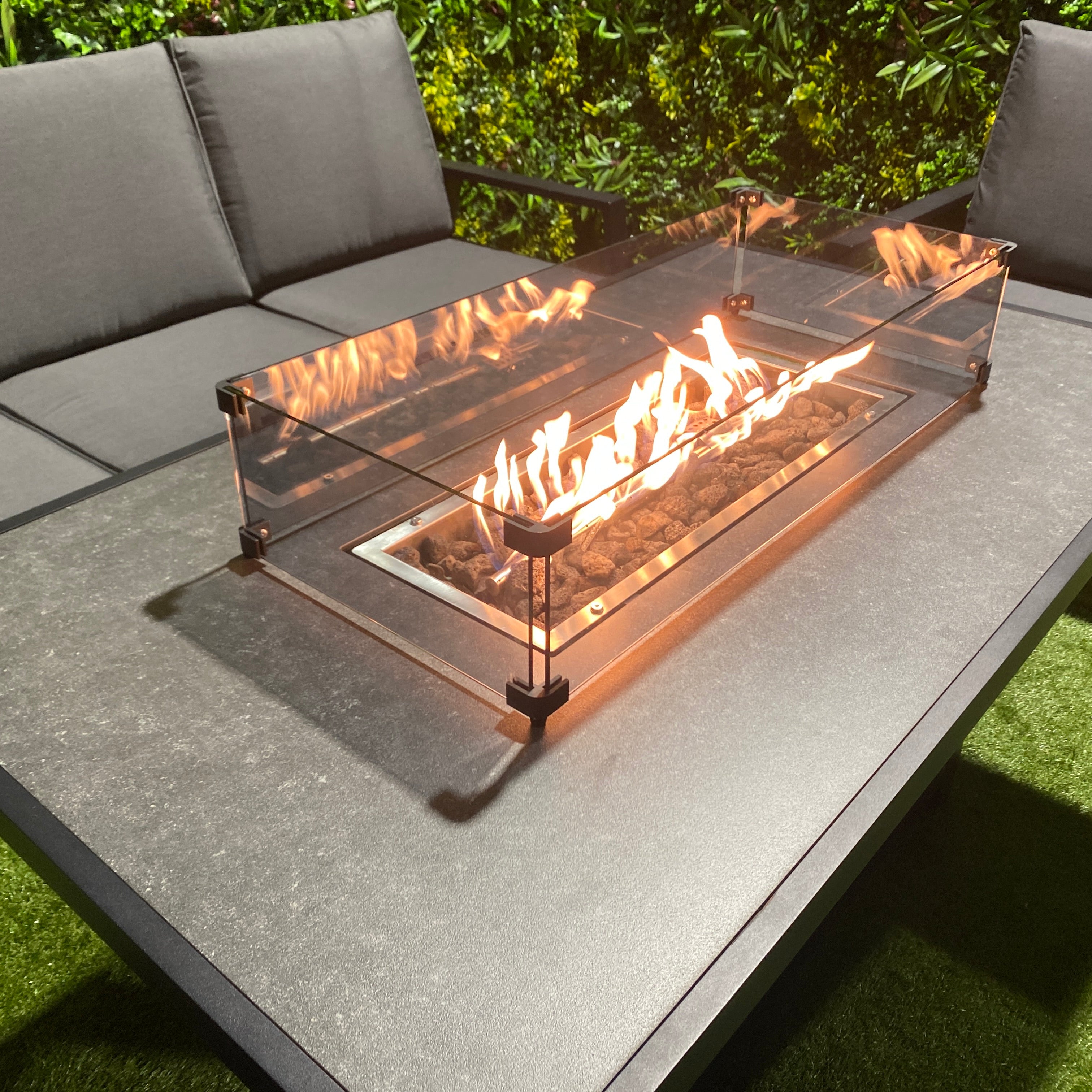 Sienna Firepit Sofa Dining Set in Grey (14930005590394)