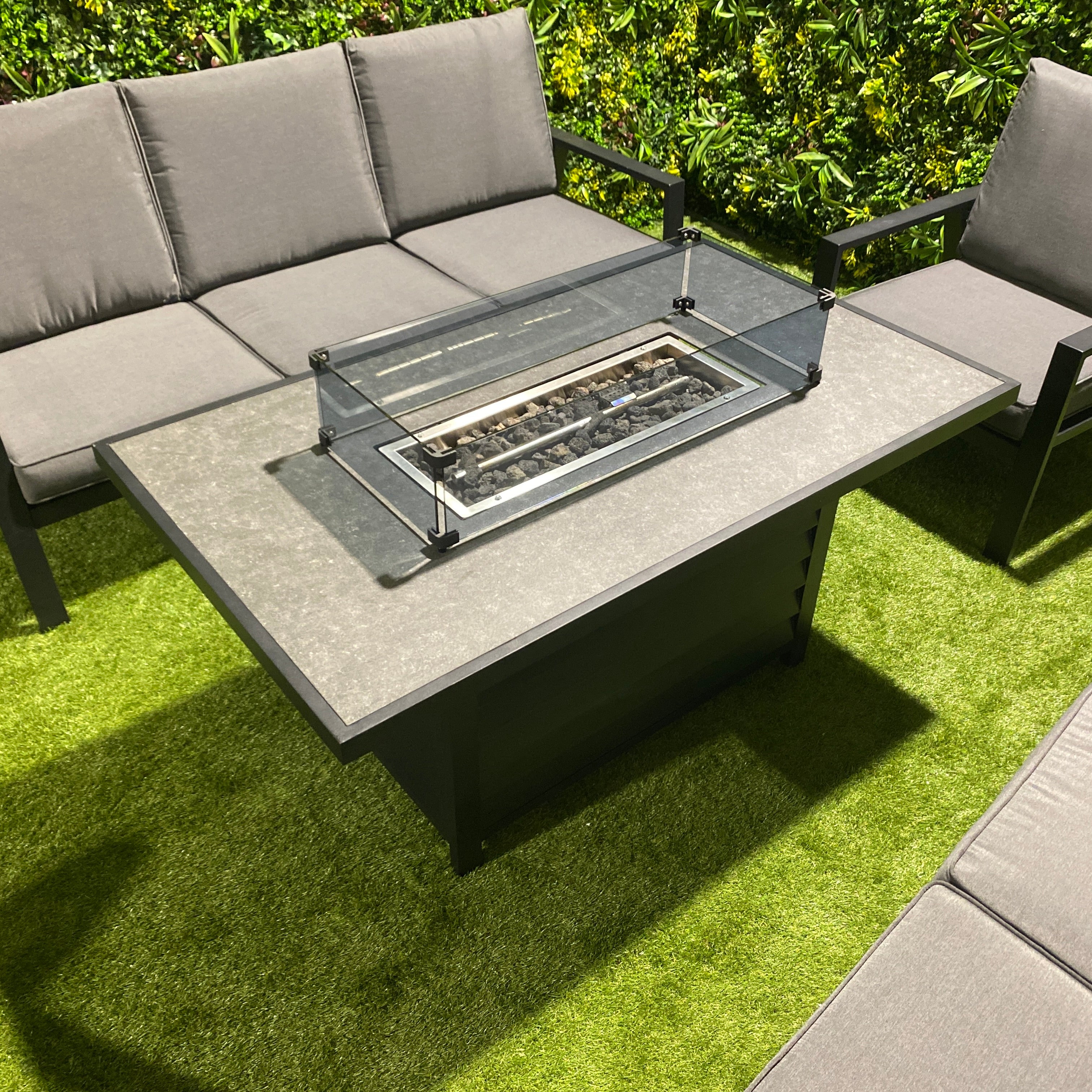 Sienna Firepit Sofa Dining Set in Grey (14930005590394)