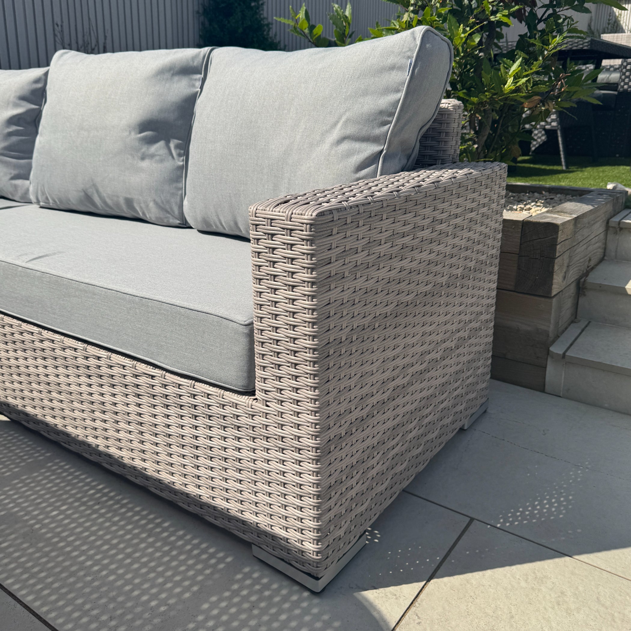 Santorini Large Equal Corner Sofa with Rising Firepit Table - AMC Furniture