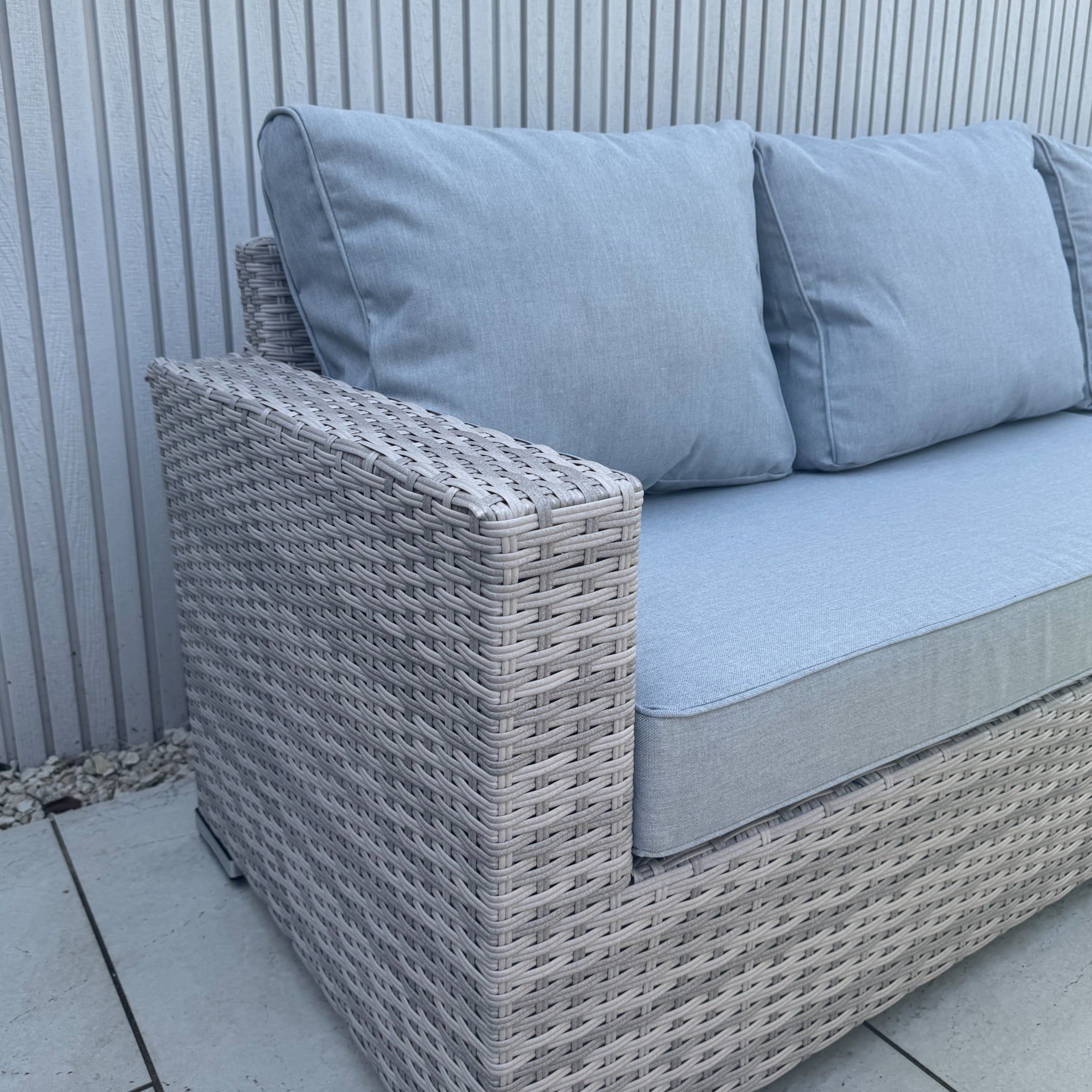 Santorini Large Equal Corner Sofa with Rising Firepit Table - AMC Furniture