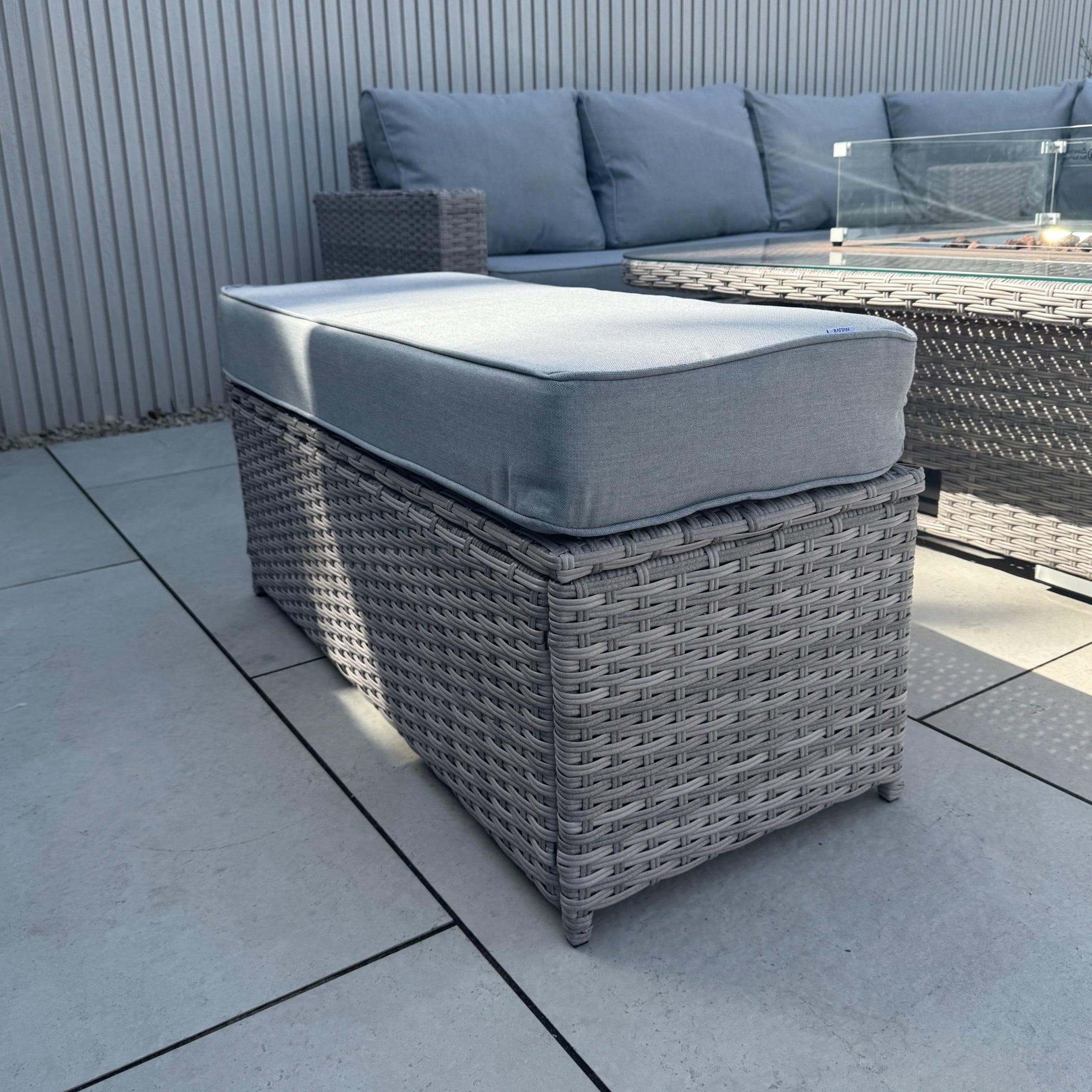 Santorini Large Equal Corner Sofa with Rising Firepit Table - AMC Furniture