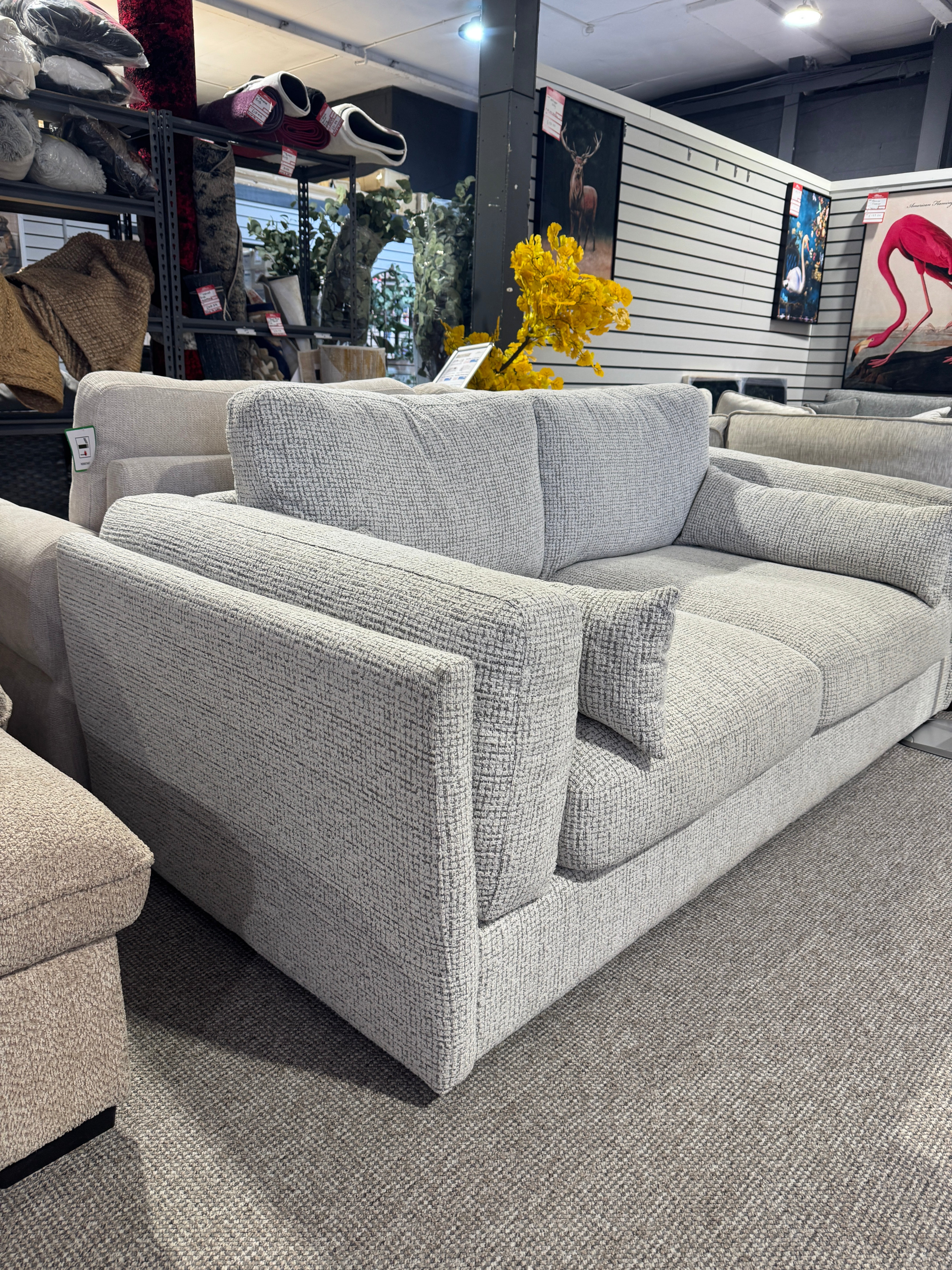 Belle 3 Seater Sofa in Grey (Ex Display)
