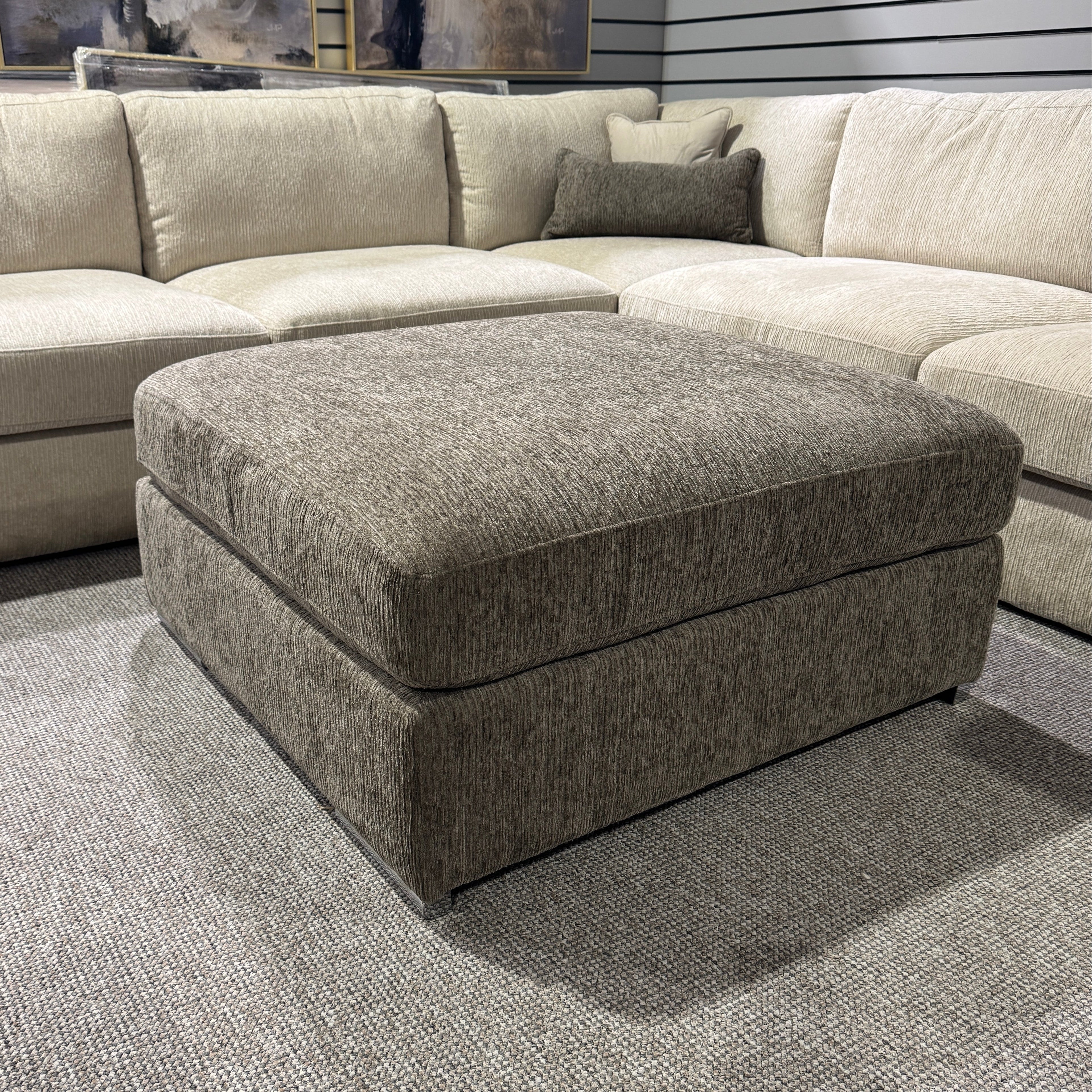 Turin Sofa Mocha Footstool (Ex Display)