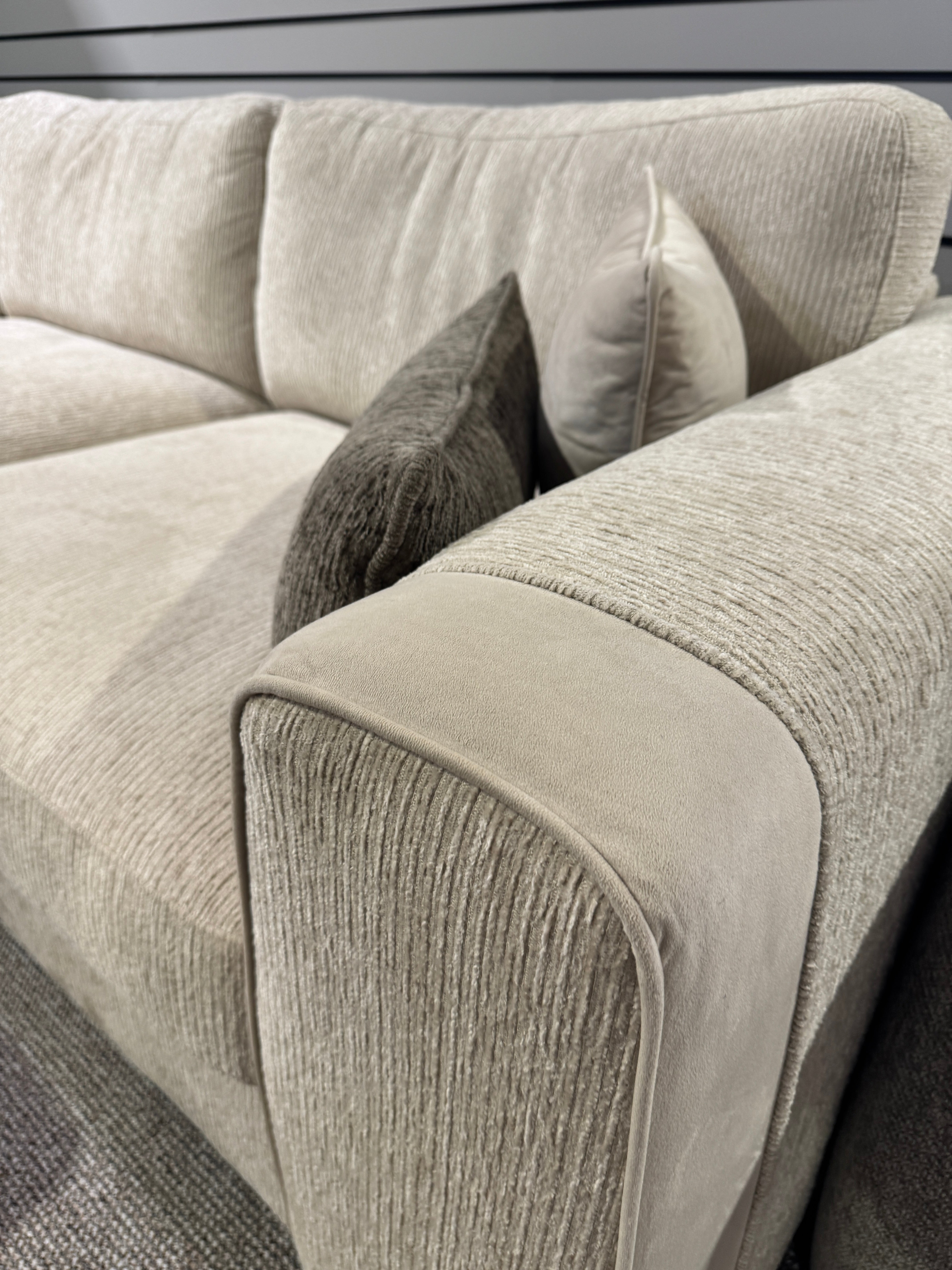 Turin Sofa Beige Large Corner (Ex Display)