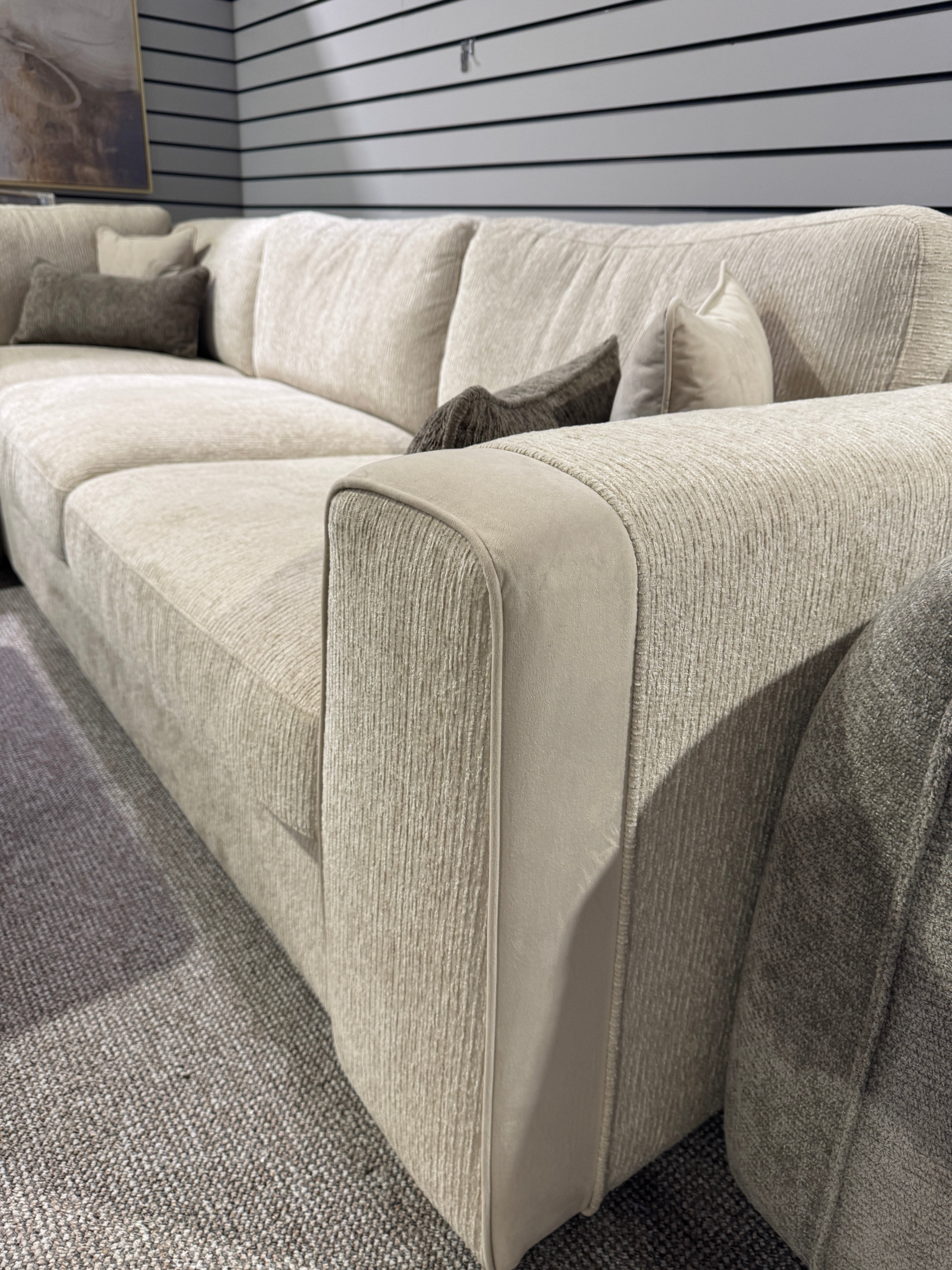 Turin Sofa Beige Large Corner (Ex Display)