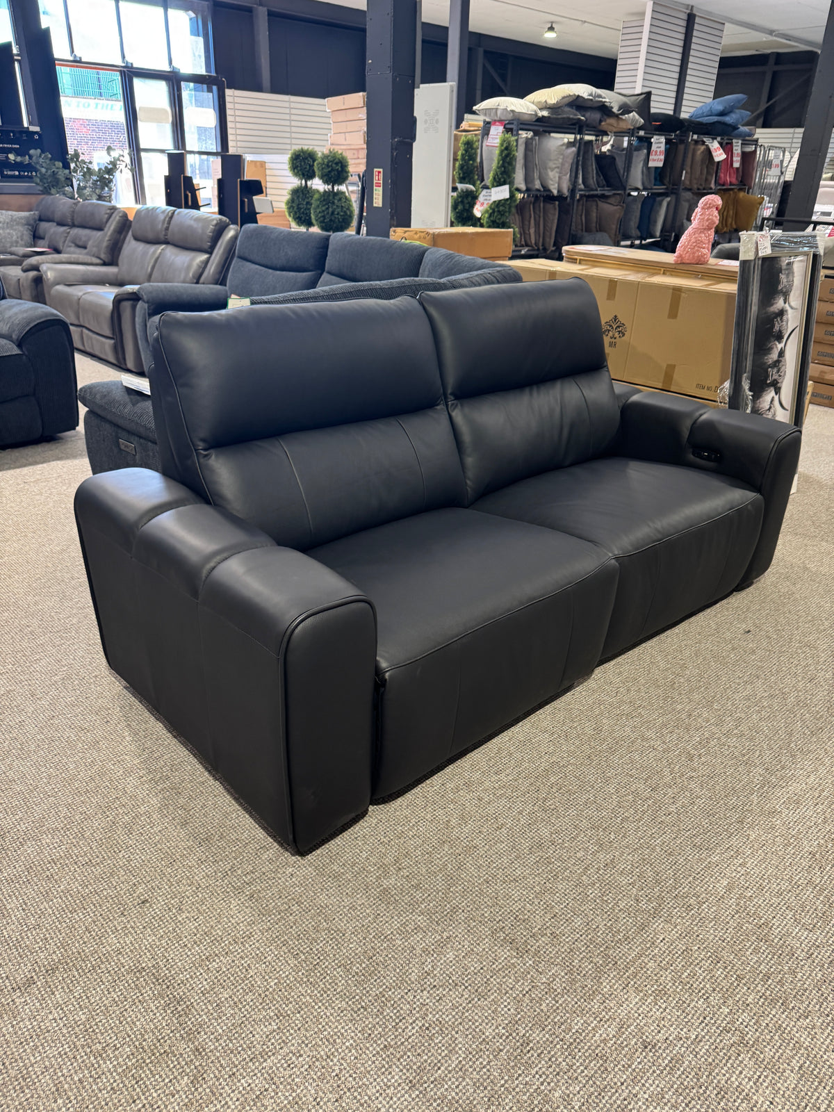 Como Leather 3 Seater Electric Reclining Sofa (Ex Display) - AMC Furniture