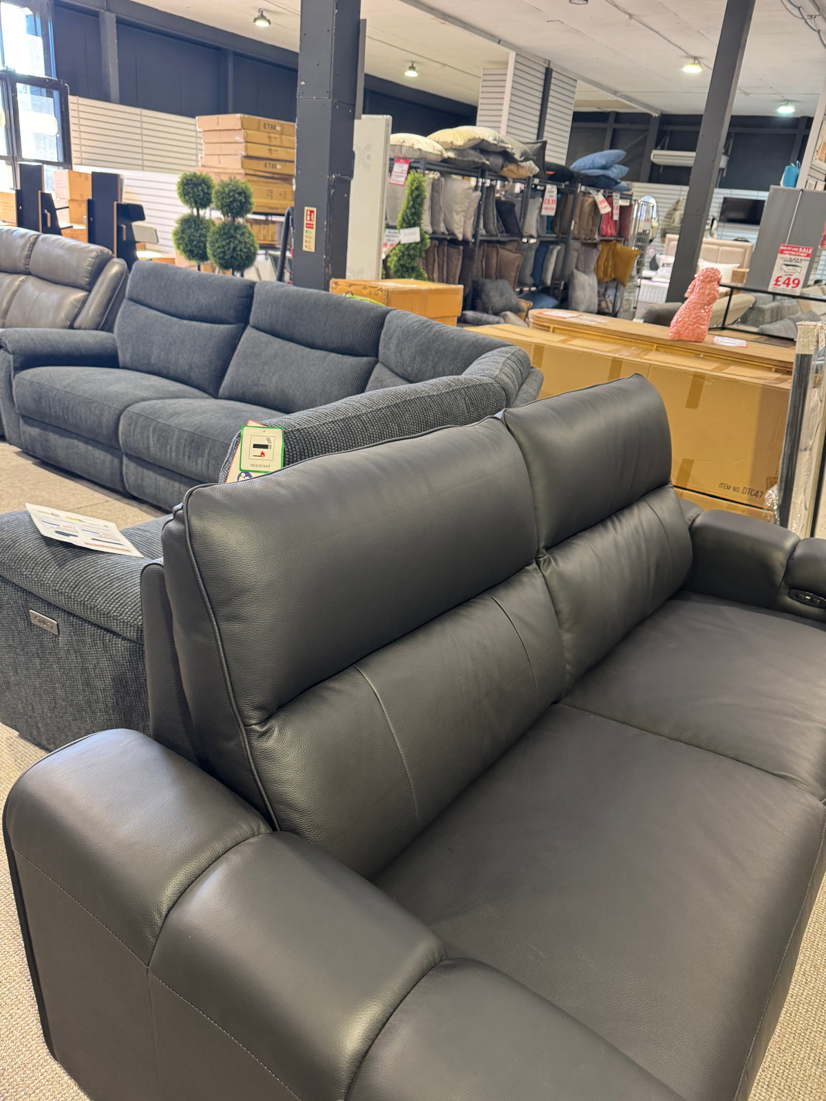 Como Leather 3 Seater Electric Reclining Sofa (Ex Display) - AMC Furniture