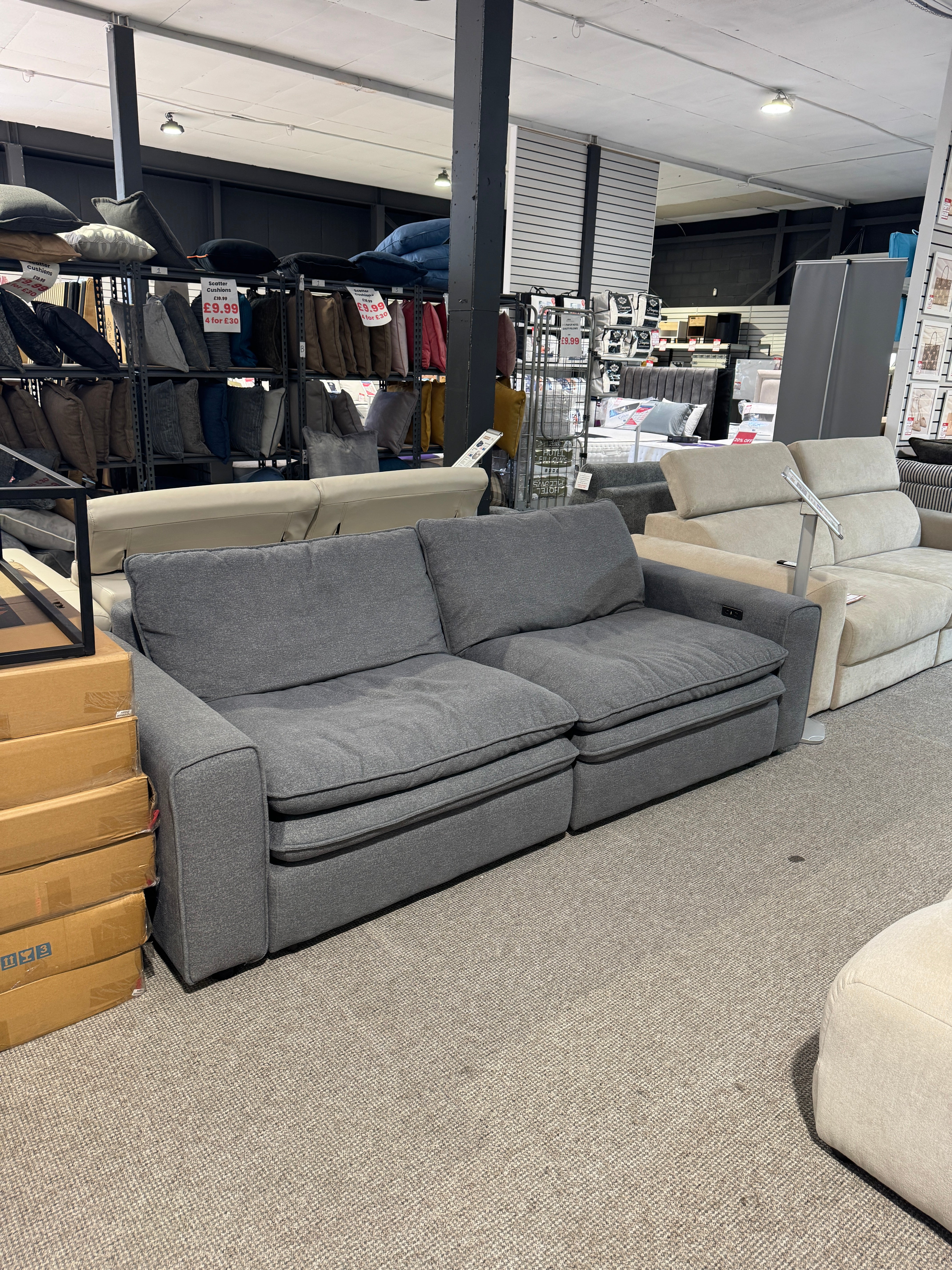 Eliza Cloud Grey Electric Sofa (Ex Display)