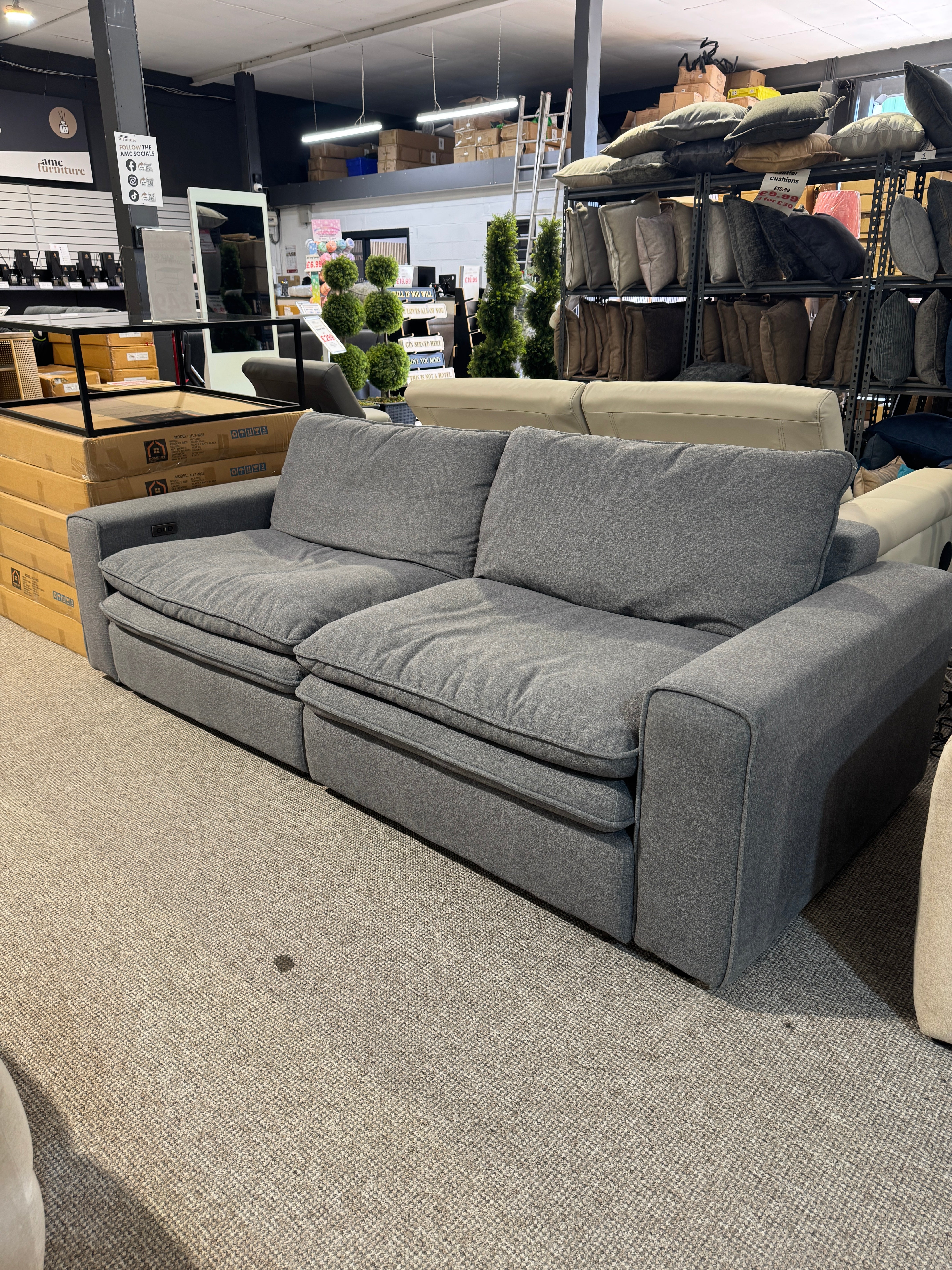 Eliza Cloud Grey Electric Sofa (Ex Display)
