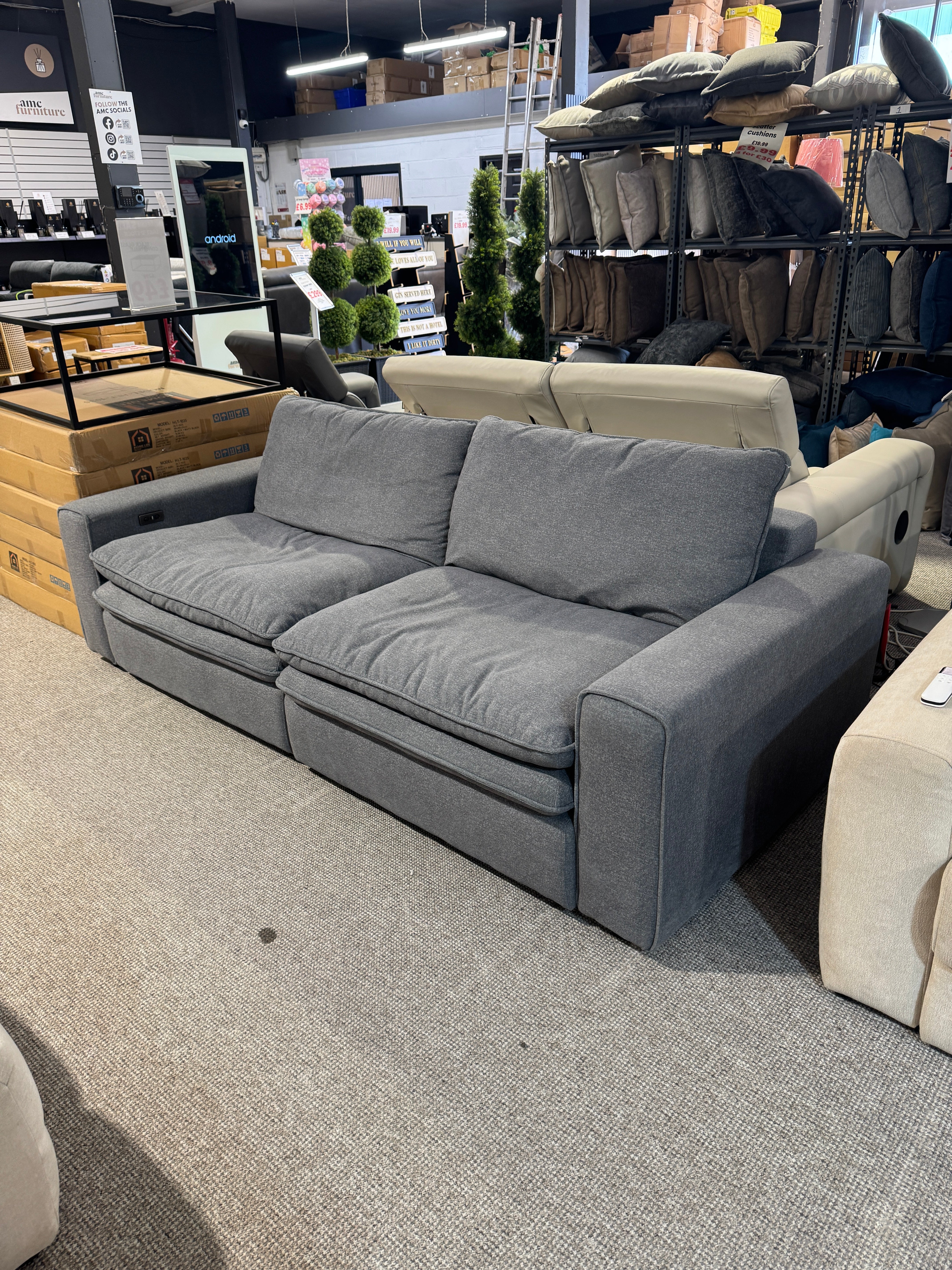 Eliza Cloud Grey Electric Sofa (Ex Display)