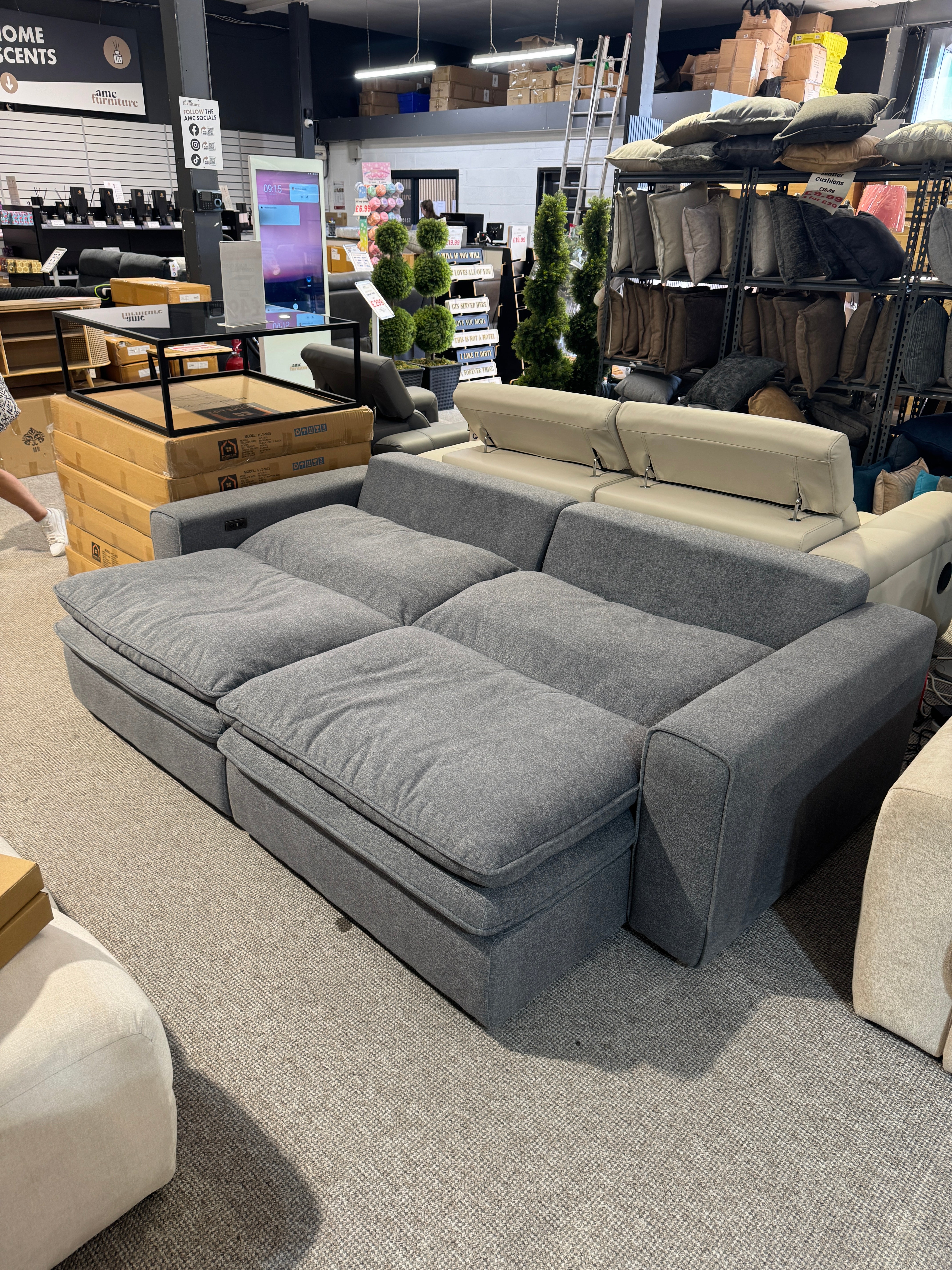 Eliza Cloud Grey Electric Sofa (Ex Display)