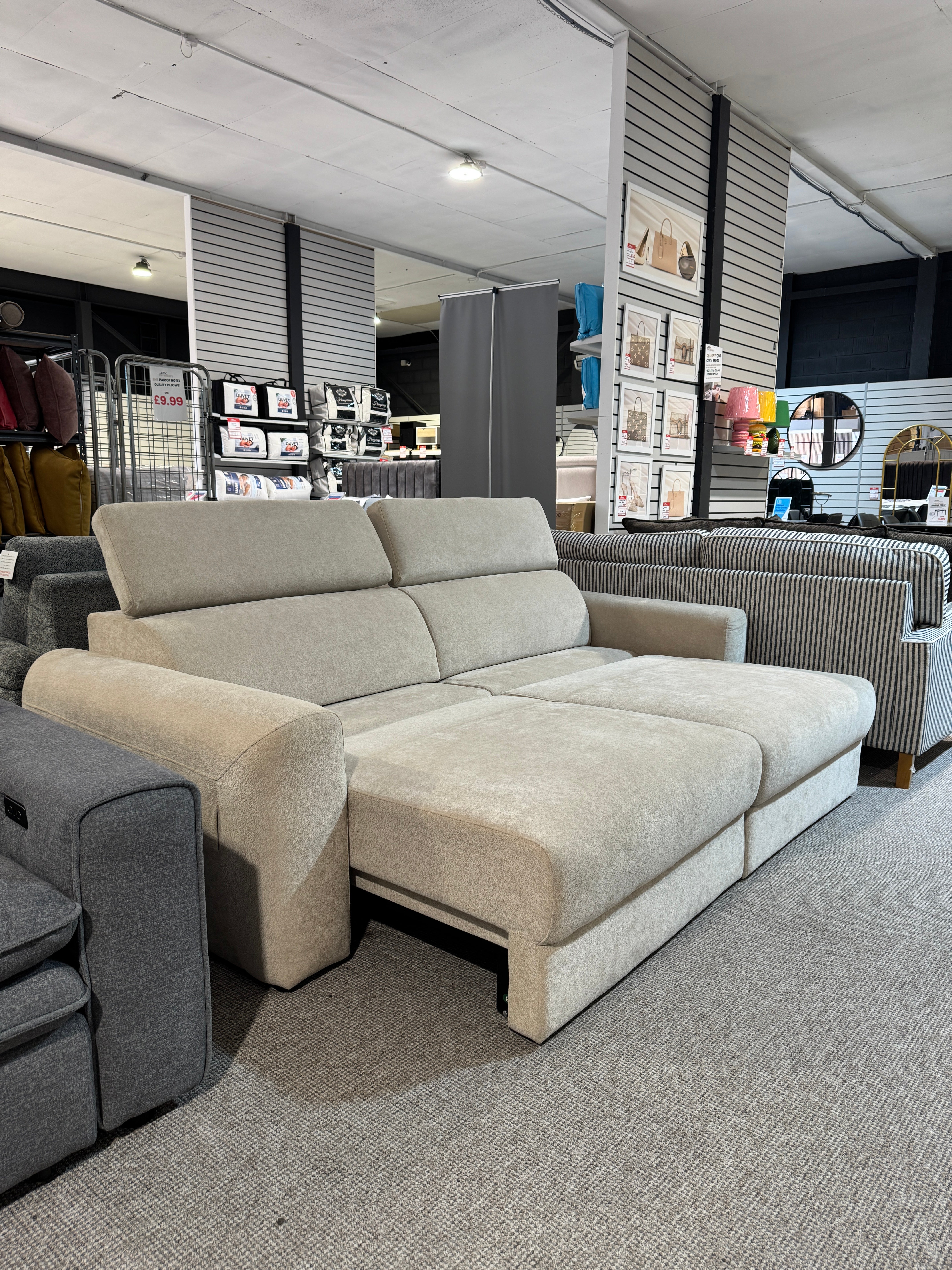 Raye 3 Seater Electric Sofa Bed in Beige (EX DISPLAY)