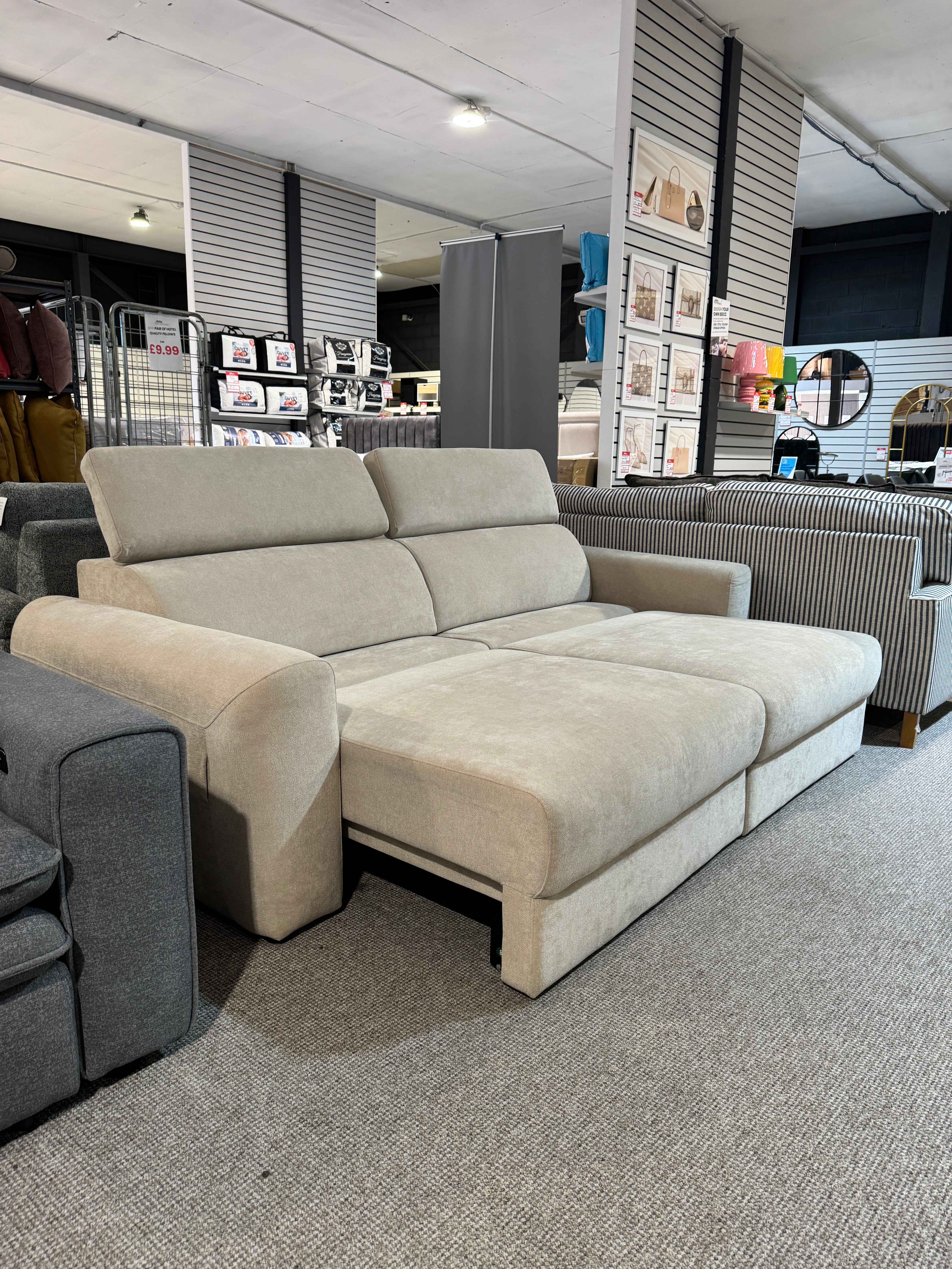 Raye 3 Seater Electric Sofa Bed in Beige (EX DISPLAY)