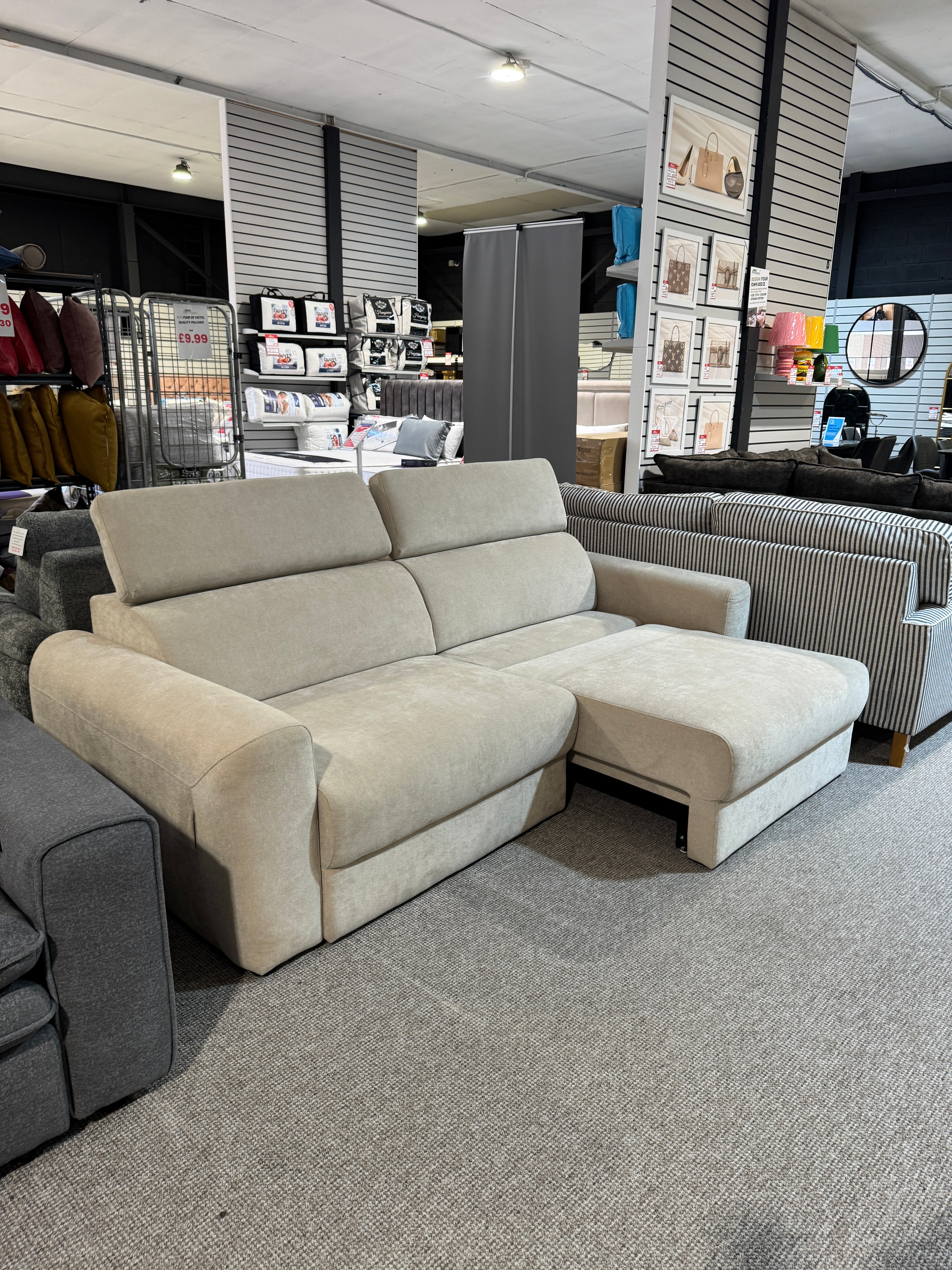Raye 3 Seater Electric Sofa Bed in Beige (EX DISPLAY)